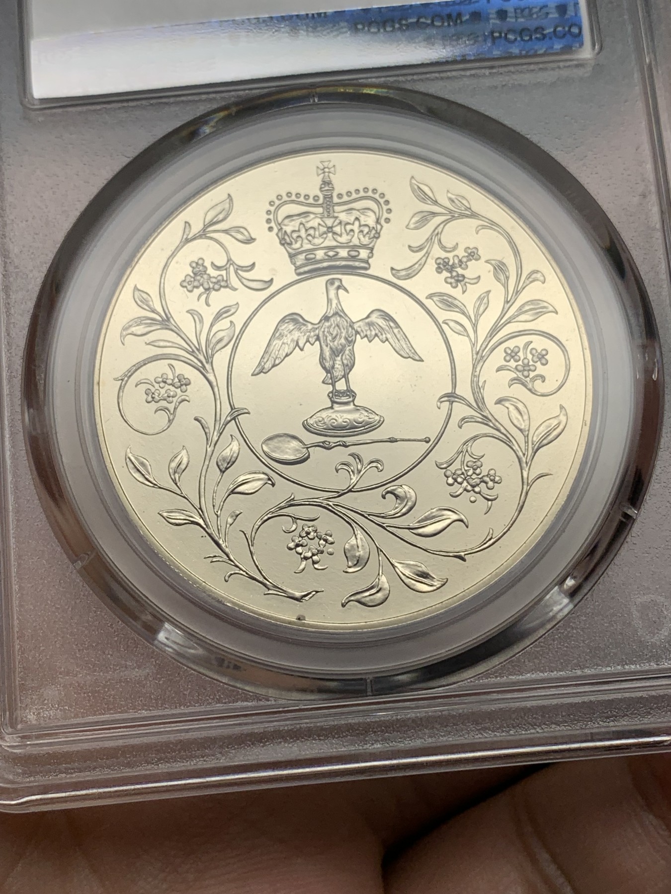 《竞宝斋》第192场-周日，周一 2场 (全场包邮) PCGS-PL66 英国1977年伊丽莎白二世克朗型25便士纪念币