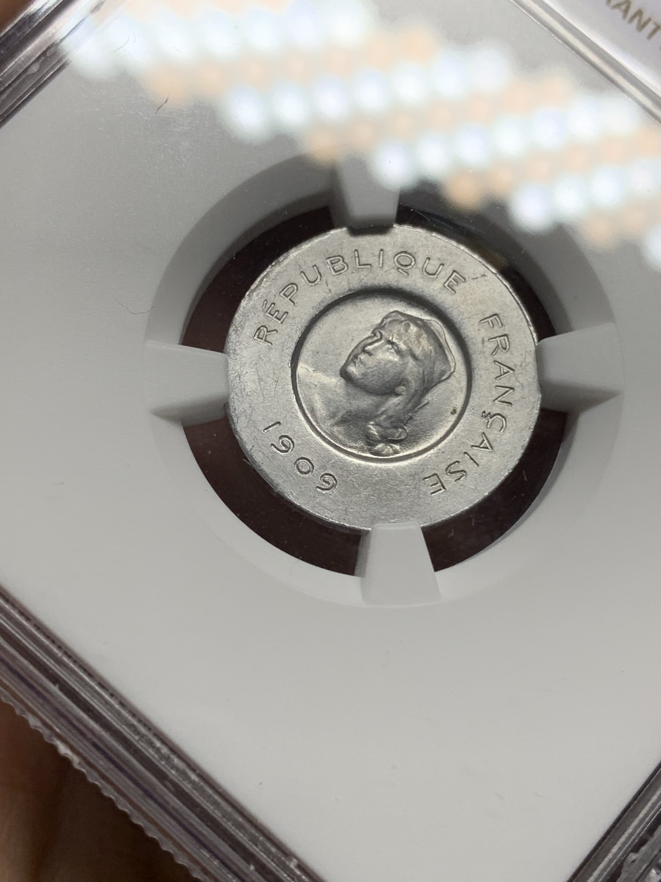 《竞宝斋》第192场-周日，周一 2场 (全场包邮) NGC MS62 法国1909年5分样币