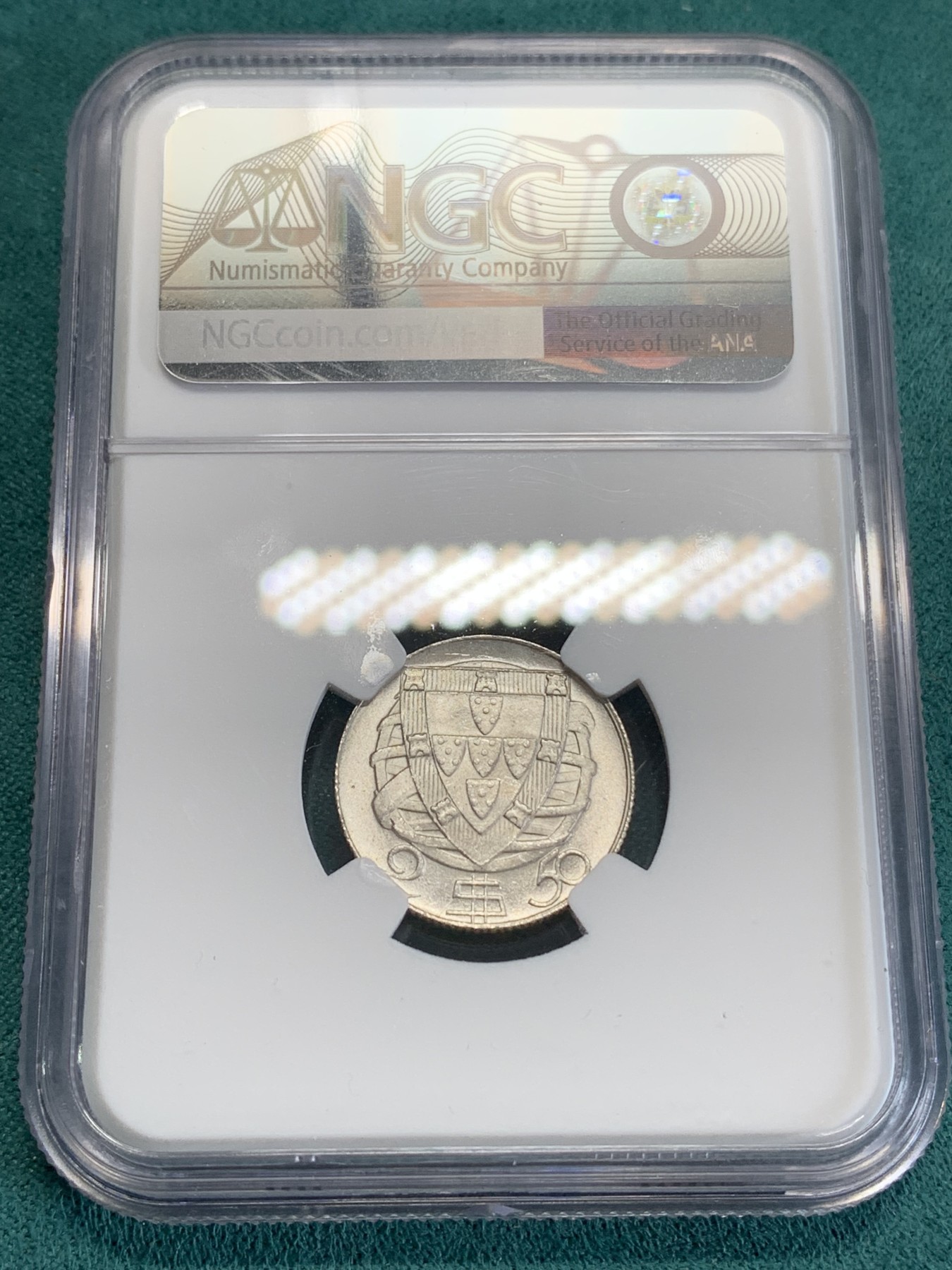 《竞宝斋》第192场-周日，周一 2场 (全场包邮) NGC MS66 葡萄牙1951大帆船 2.5埃斯库多银币