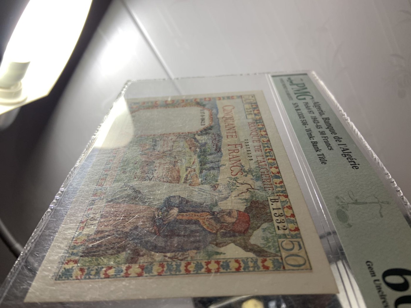 收藏联盟Quantum Auction 第285期拍卖  阿尔及利亚1942-45年50法郎 PMG66 罗马斗兽场古迹