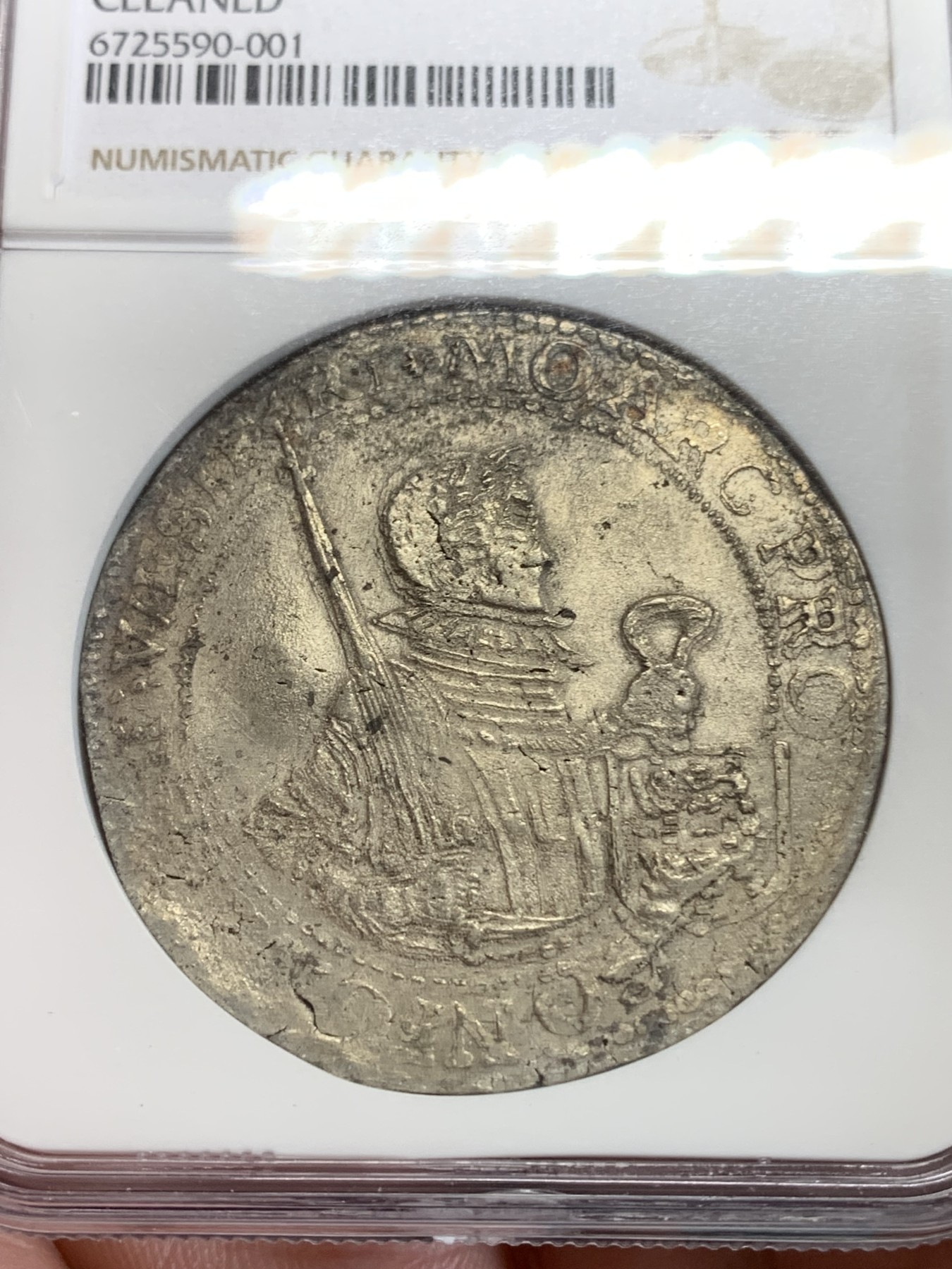 《竞宝斋》第192场-周日，周一 2场 (全场包邮) NGC-AU 荷兰尼德兰 1621年 1RD 大银币 原味包浆 细节突出 非常好