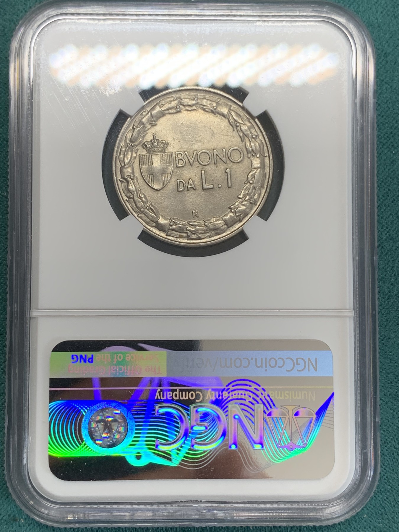 《竞宝斋》第192场-周日，周一 2场 (全场包邮) NGC MS63 高分暴光好品 意大利1923年1里拉女神坐像