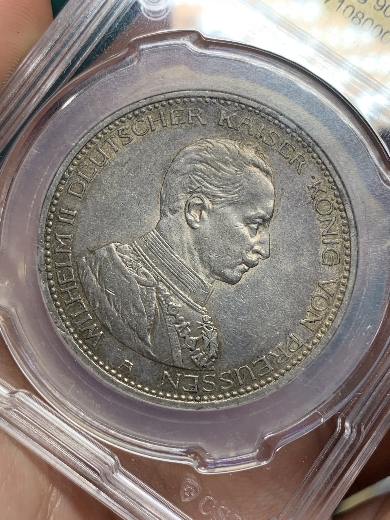 《竞宝斋》第192场-周日，周一 2场 (全场包邮) 德国1913年普鲁士威廉二世军装版5马克银币