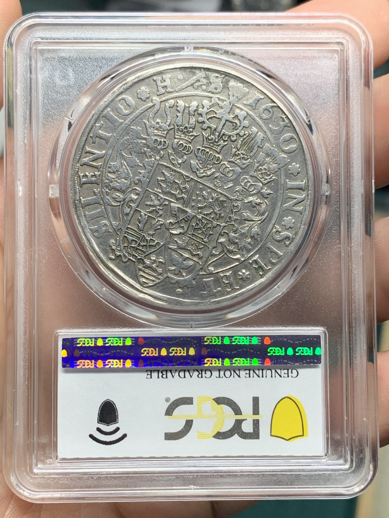 《竞宝斋》第192场-周日，周一 2场 (全场包邮) PCGS-XFD 德国1630年布伦瑞克手工老泰勒银币（近400年的老泰勒）整体打制好