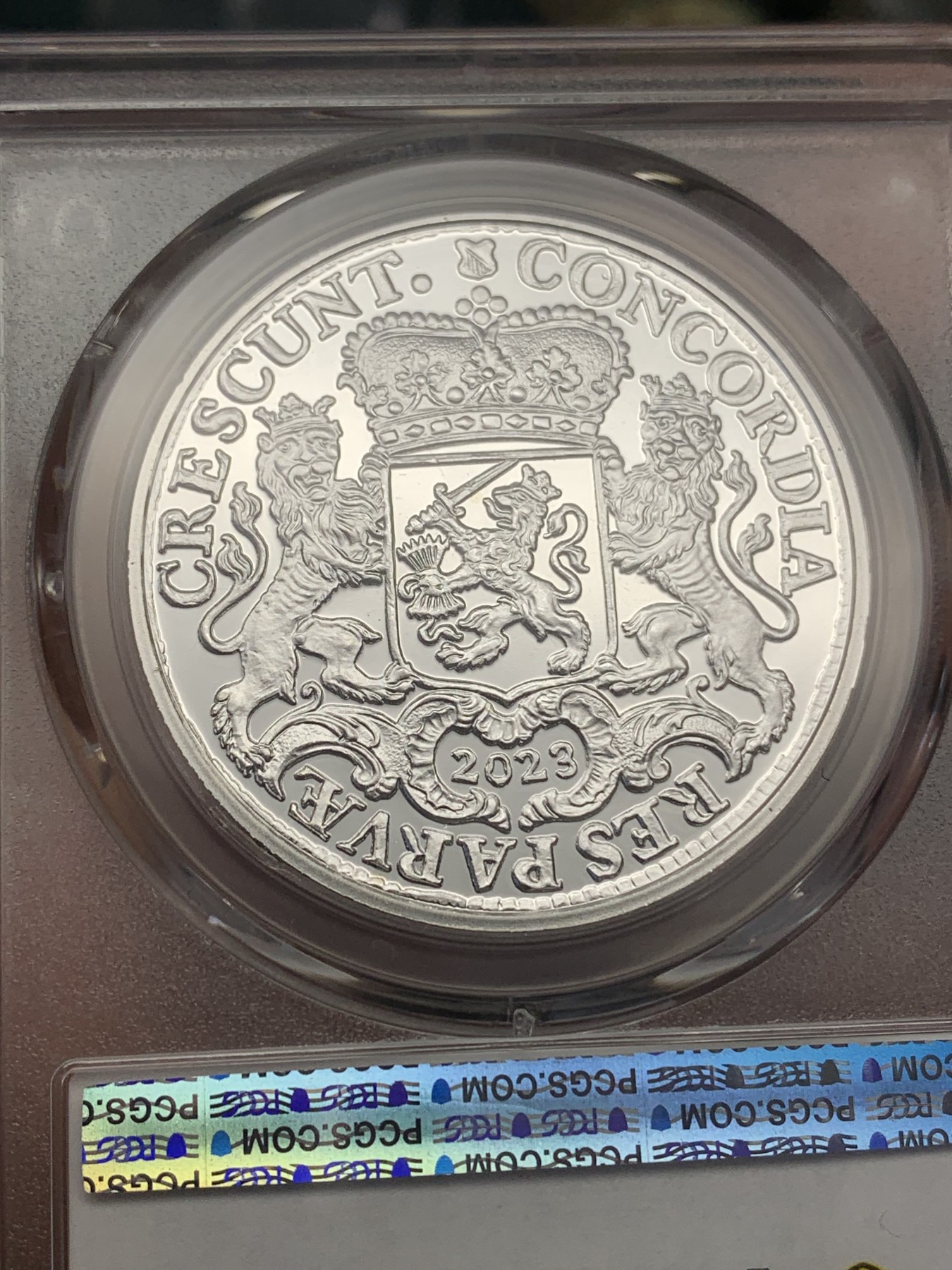 《竞宝斋》第193场-周日，周一 2场 (全场包邮) PCGS MS69 荷兰 2023 乌特勒支 大马剑 杜卡特复刻银章 1盎司