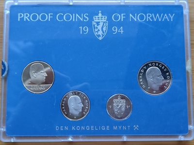 道一币馆币章第十场 - 盒证挪威1994年精制套币四枚