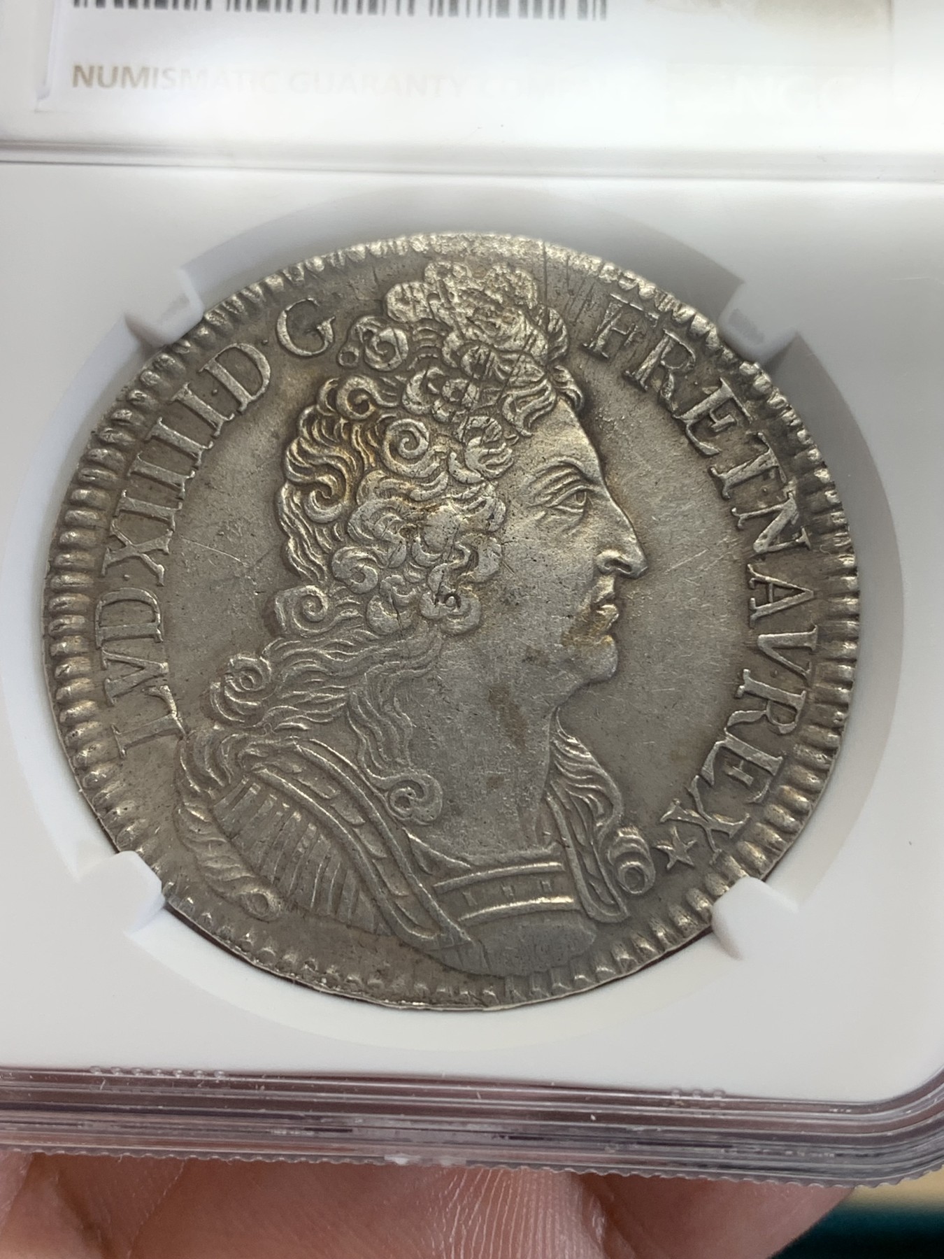 《竞宝斋》第193场-周日，周一 2场 (全场包邮) NGC UNC 法国 1709年 路易十四 太阳王 埃居大银币