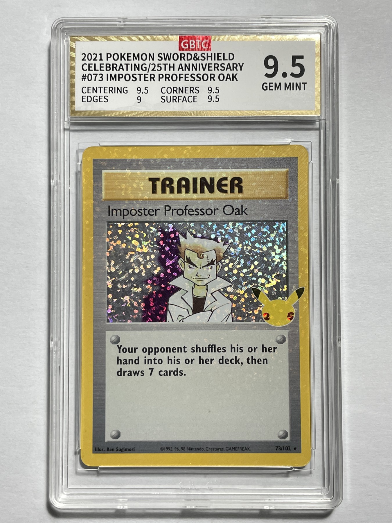 【德藏】卡牌拍卖第2期-宝可梦 Pokémon TCG专场 全场包邮 英文 2021年 伪大木博士 HOLO闪卡 PTCG25周年纪念 公博 9.5