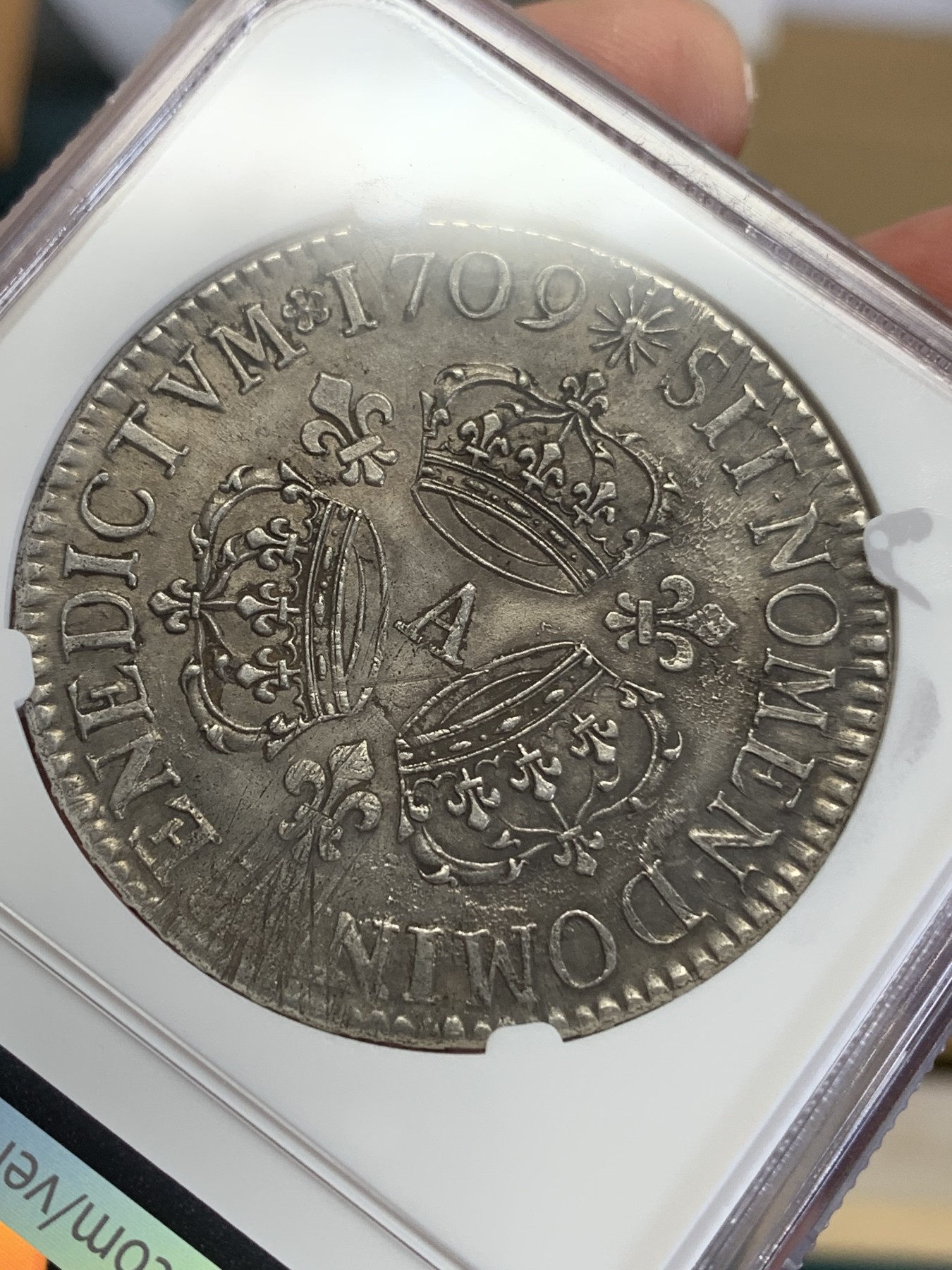 《竞宝斋》第193场-周日，周一 2场 (全场包邮) NGC UNC 法国 1709年 路易十四 太阳王 埃居大银币
