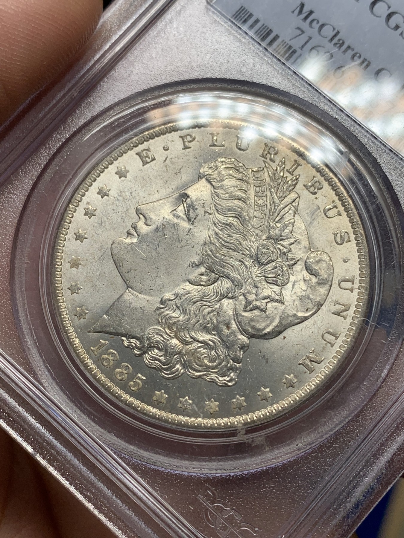 《竞宝斋》第193场-周日，周一 2场 (全场包邮) PCGS MS63 美国 摩根银元 1885-O 名家旧藏