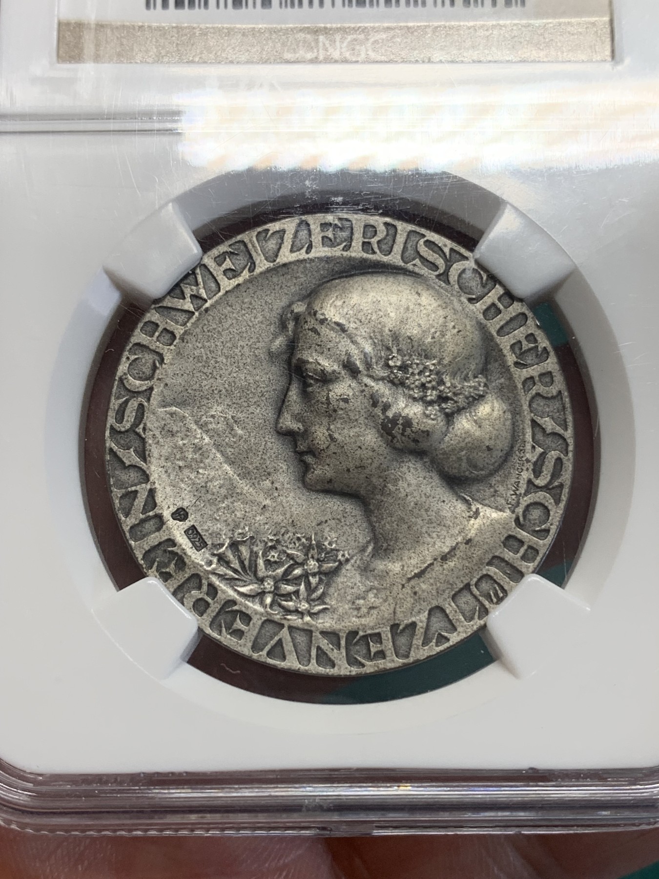 《竞宝斋》第193场-周日，周一 2场 (全场包邮) NGC-MS62 瑞士 1920-30年 射击节女神银章