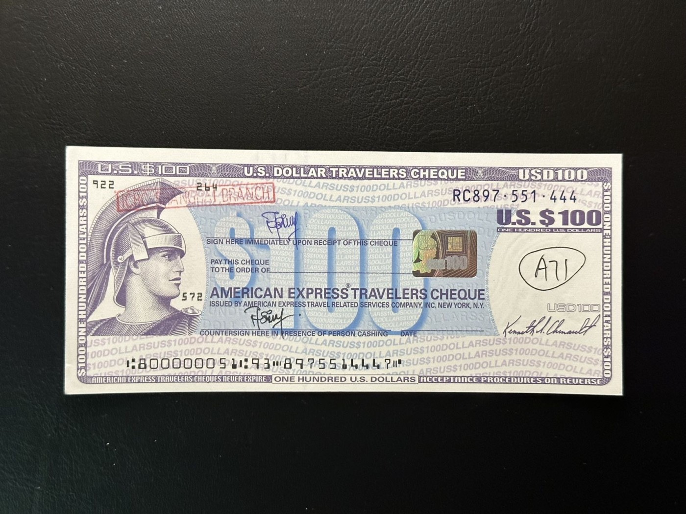 八月最后一场，第十五期大拍 美国100$旅行支票豹子号，罗马兵头像