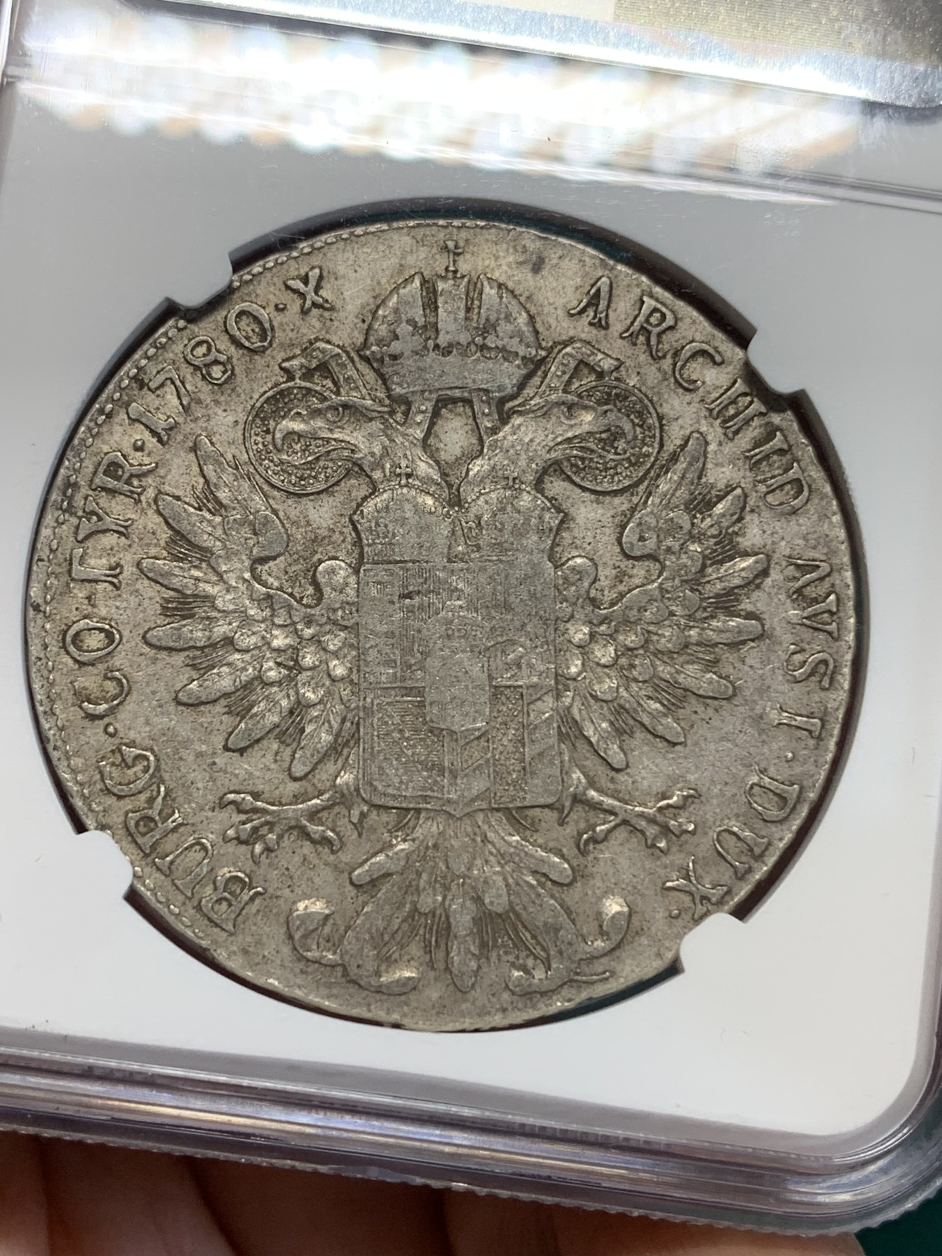 《竞宝斋》第193场-周日，周一 2场 (全场包邮) NGC-XF45 奥地利“1780”年 玛利亚.特蕾莎 1泰勒 大奶妈银币 早期后铸版本 原味老包浆