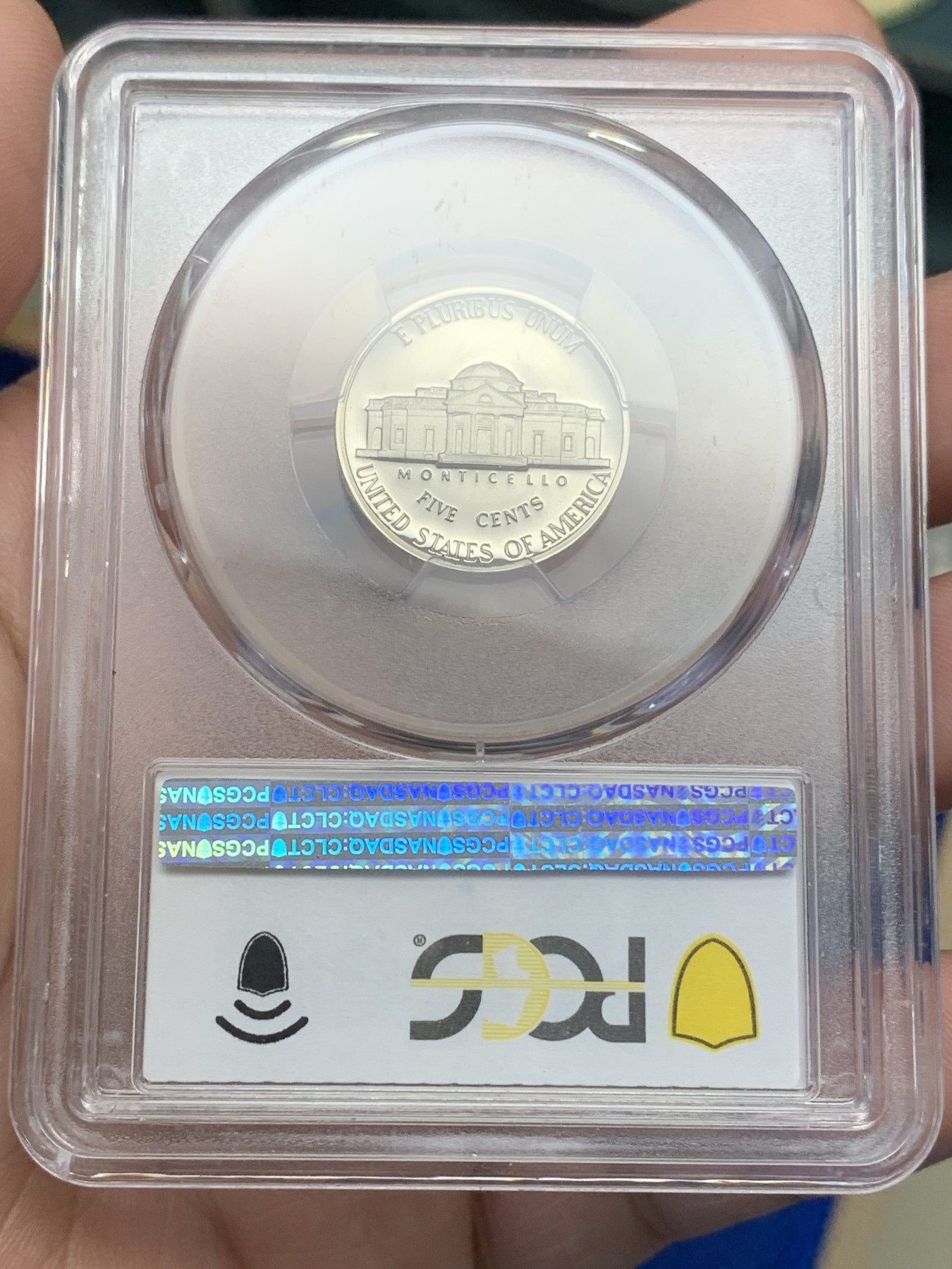 《竞宝斋》第193场-周日，周一 2场 (全场包邮) PCGS-PF69CA 1985年美国S版杰斐逊5分，69分罕见超高分
