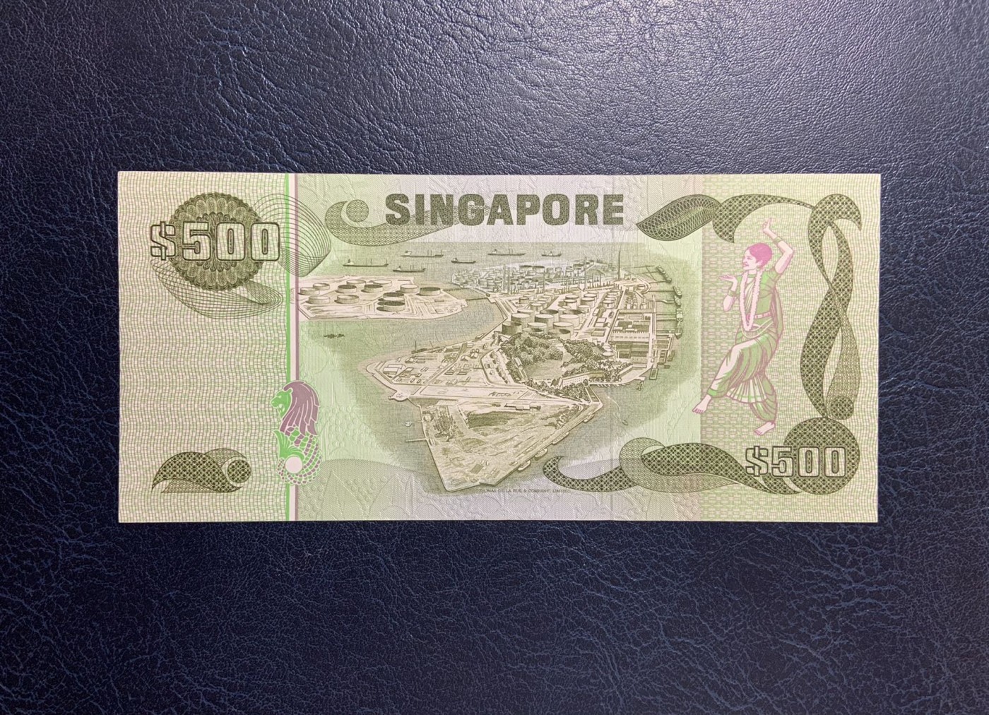 收藏联盟Quantum Auction 第285期拍卖  新加坡1977年500元 品相AU 原票 灯下无斑 黑枕黄鹂