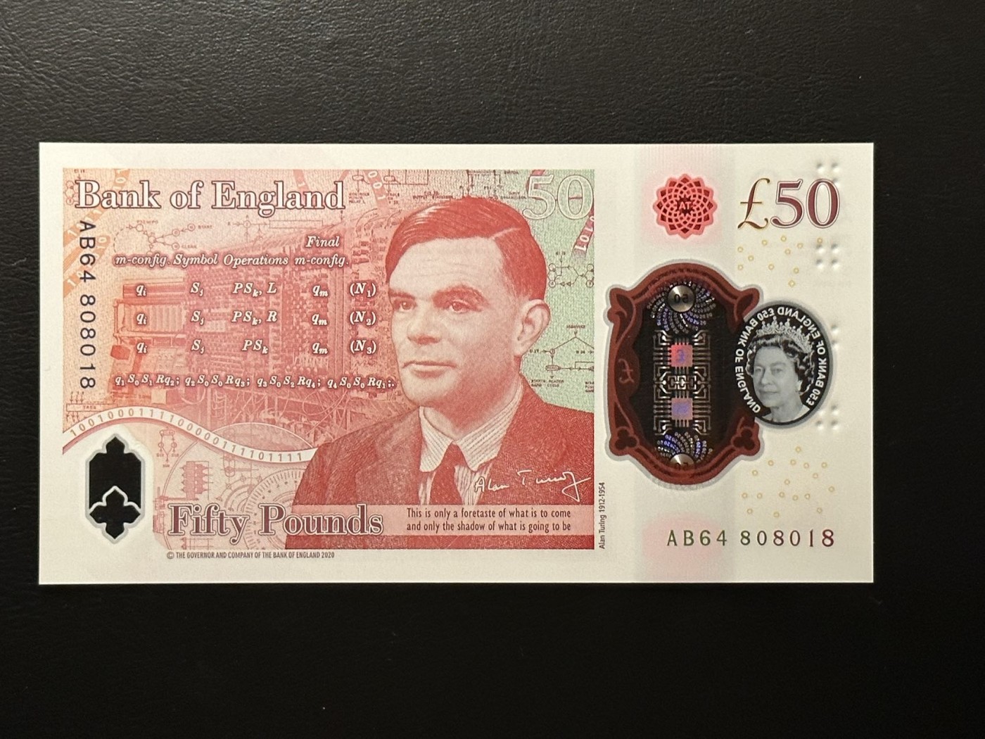 八月最后一场，第十五期大拍 （S3）英国50镑，最新版本，图林，号码很不错