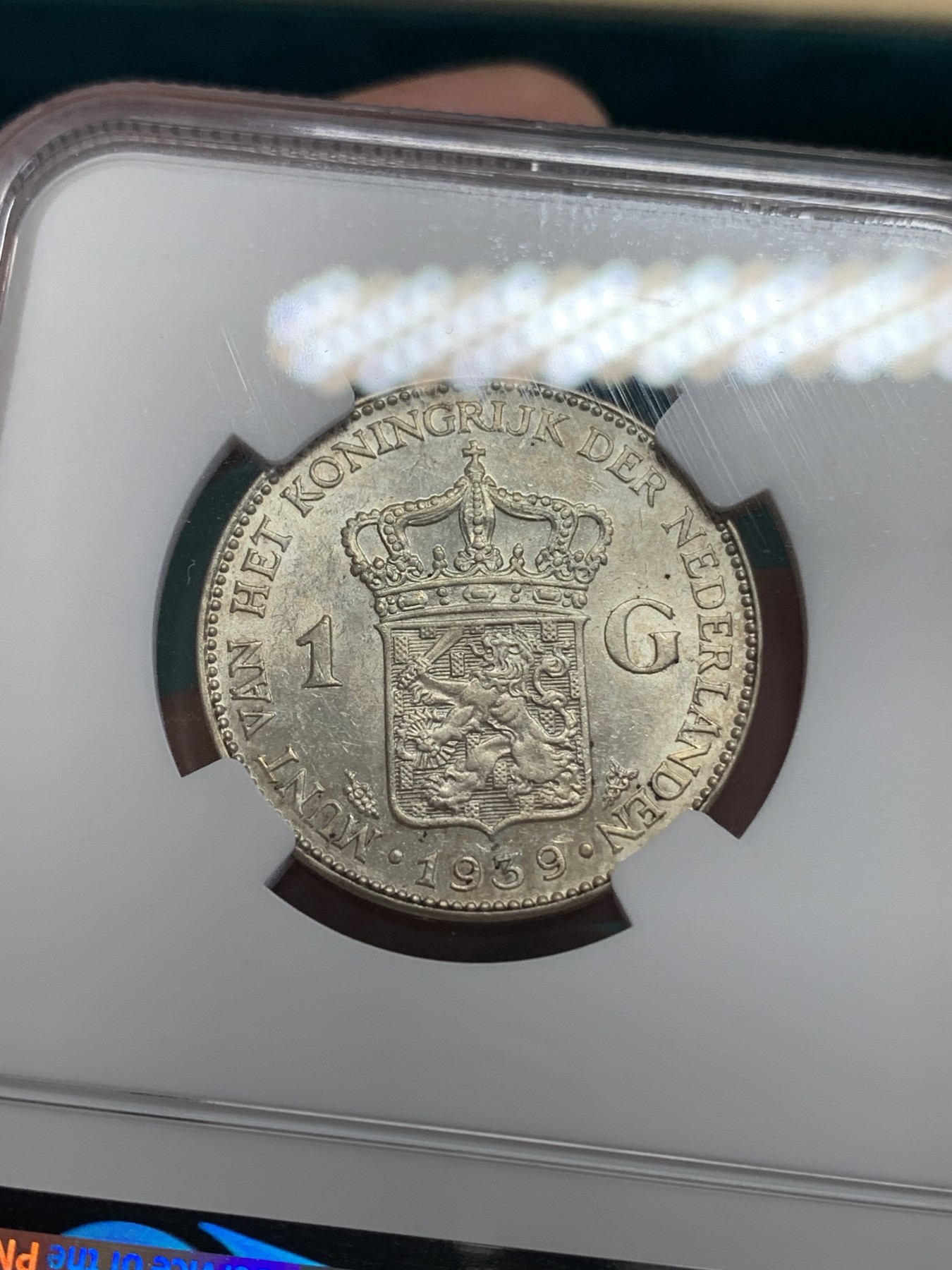 《竞宝斋》第193场-周日，周一 2场 (全场包邮) NGC-UNCD 荷兰1939年 威廉明娜1盾银币