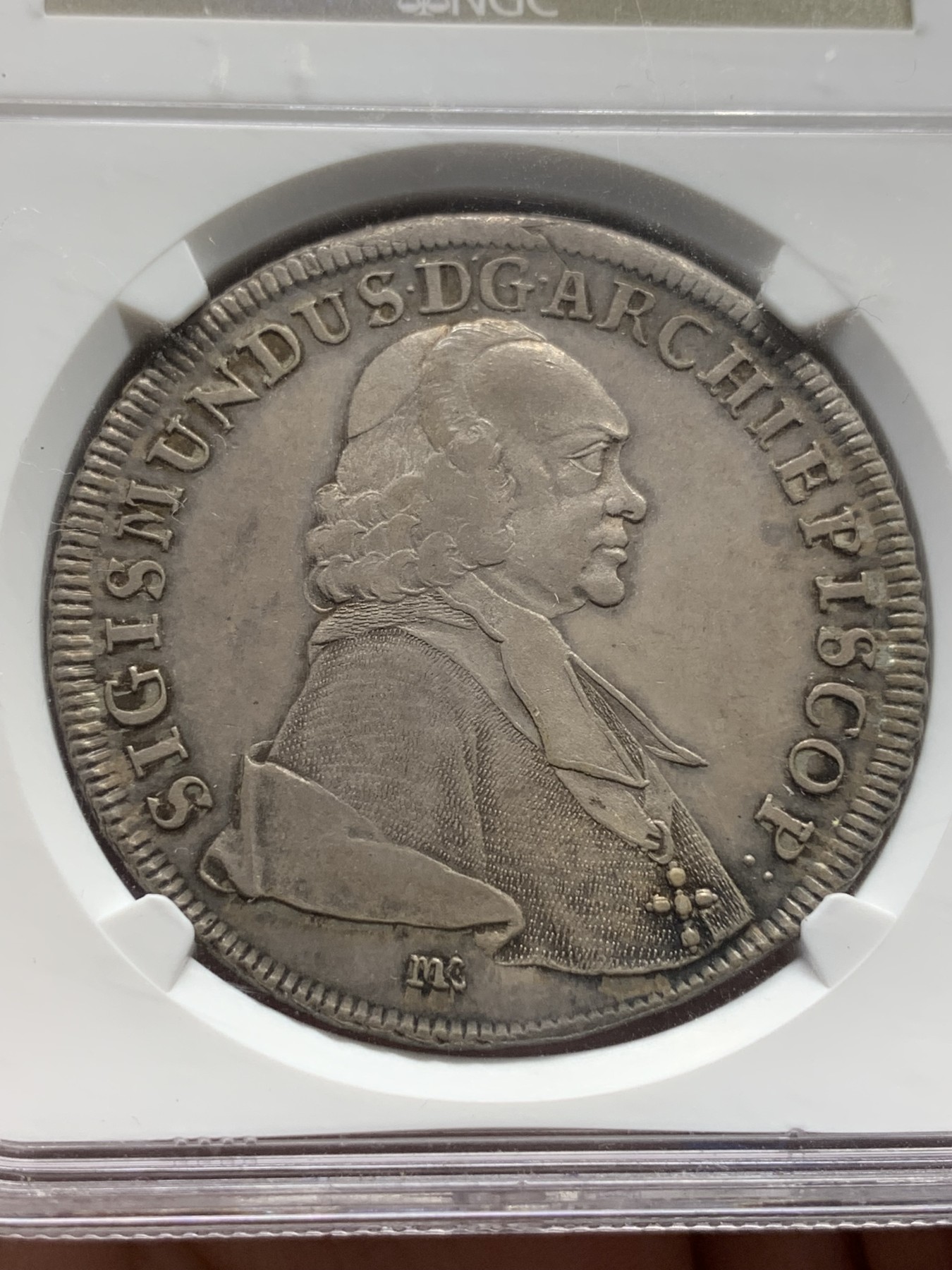 《竞宝斋》第193场-周日，周一 2场 (全场包邮) NGC-AU58 萨尔茨堡 1759 大主教 西吉斯蒙德 泰勒大银币