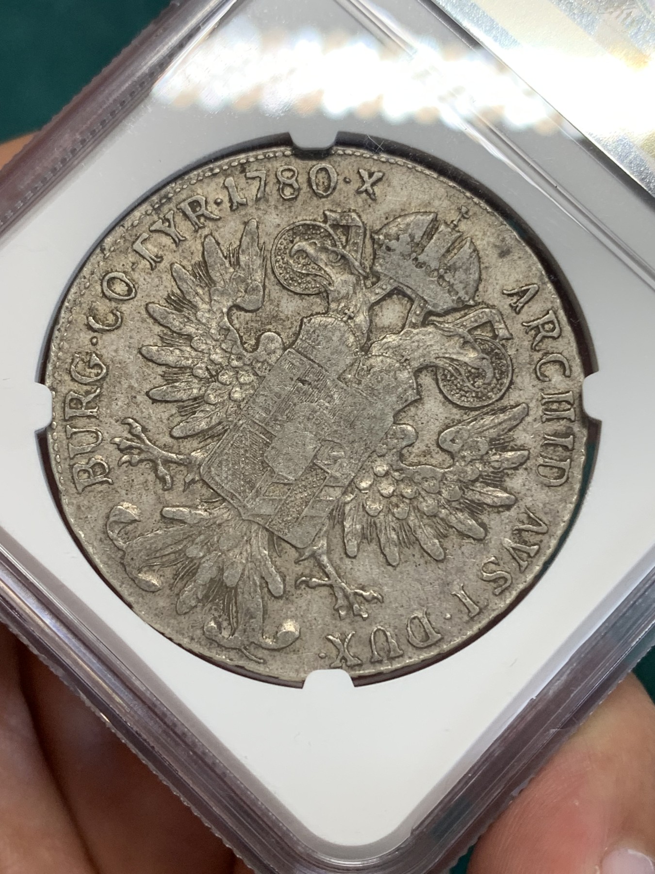 《竞宝斋》第193场-周日，周一 2场 (全场包邮) NGC-XF45 奥地利“1780”年 玛利亚.特蕾莎 1泰勒 大奶妈银币 早期后铸版本 原味老包浆