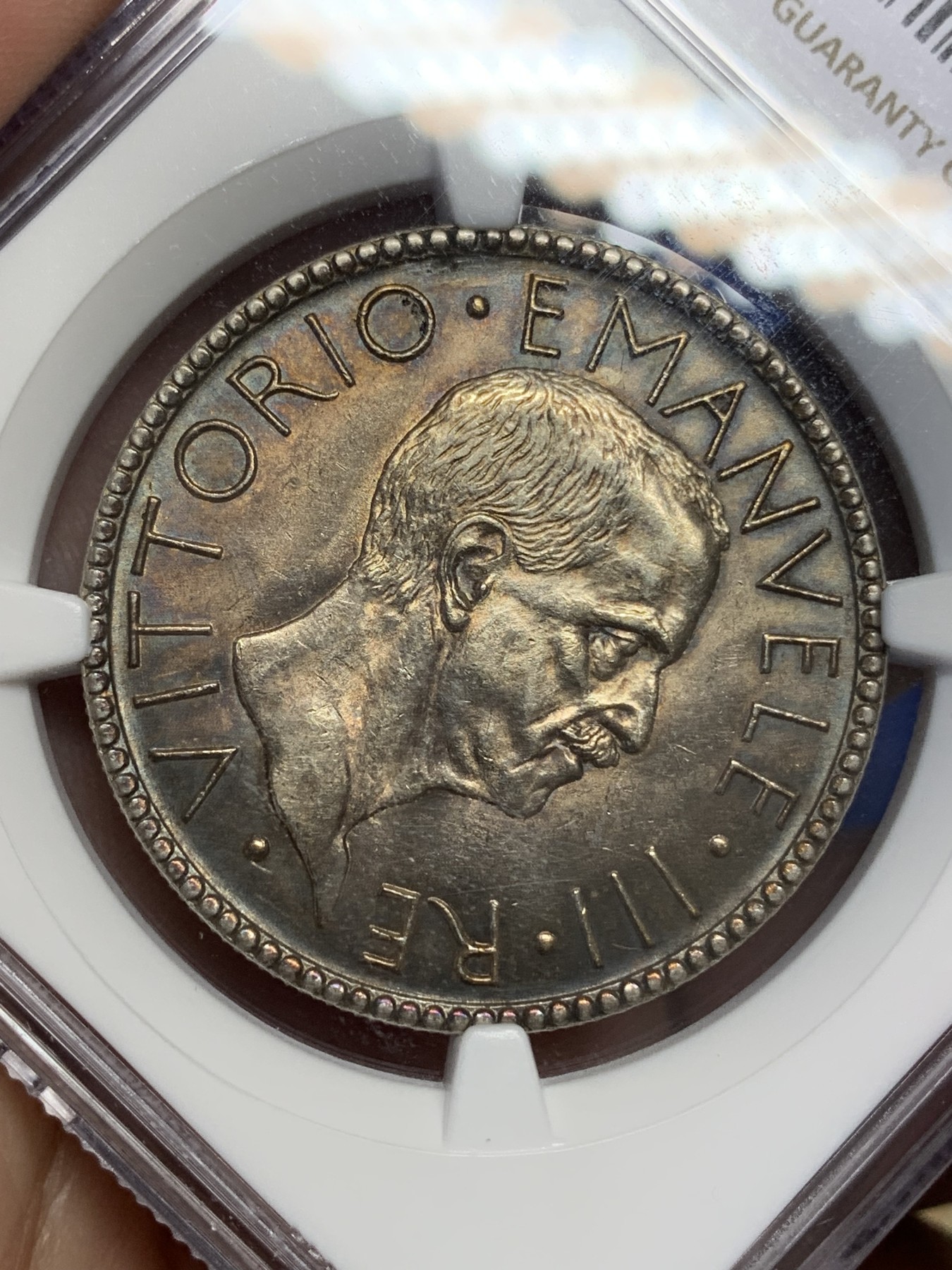 《竞宝斋》第193场-周日，周一 2场 (全场包邮) NGC-UNCD意大利1927年裸男20里拉银币 UNC原光好状态