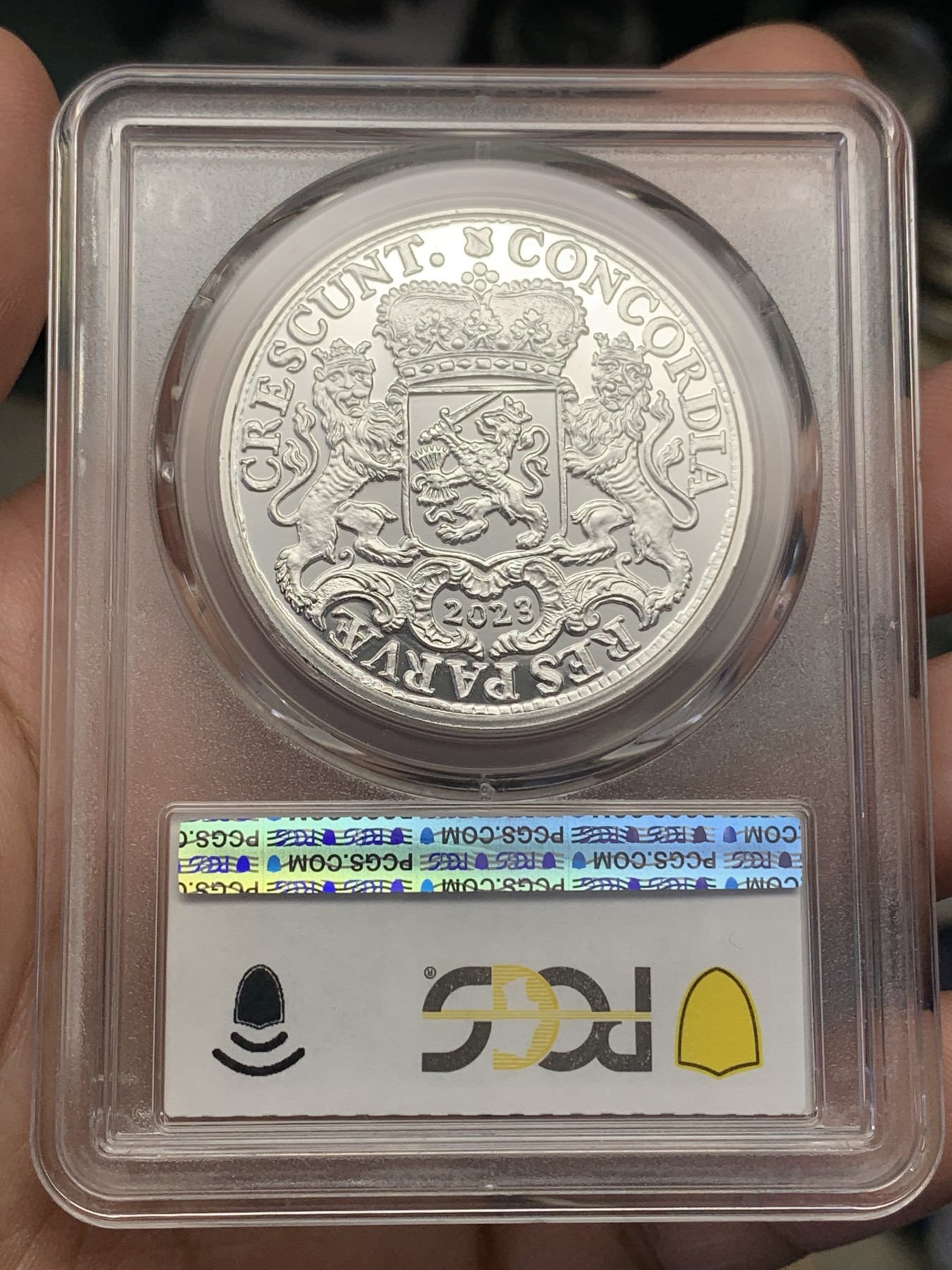 《竞宝斋》第193场-周日，周一 2场 (全场包邮) PCGS MS69 荷兰 2023 乌特勒支 大马剑 杜卡特复刻银章 1盎司