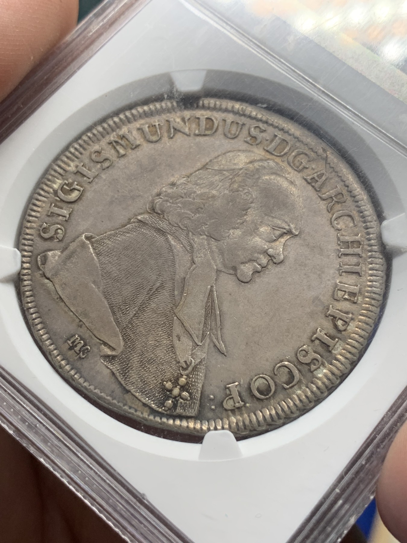 《竞宝斋》第193场-周日，周一 2场 (全场包邮) NGC-AU58 萨尔茨堡 1759 大主教 西吉斯蒙德 泰勒大银币