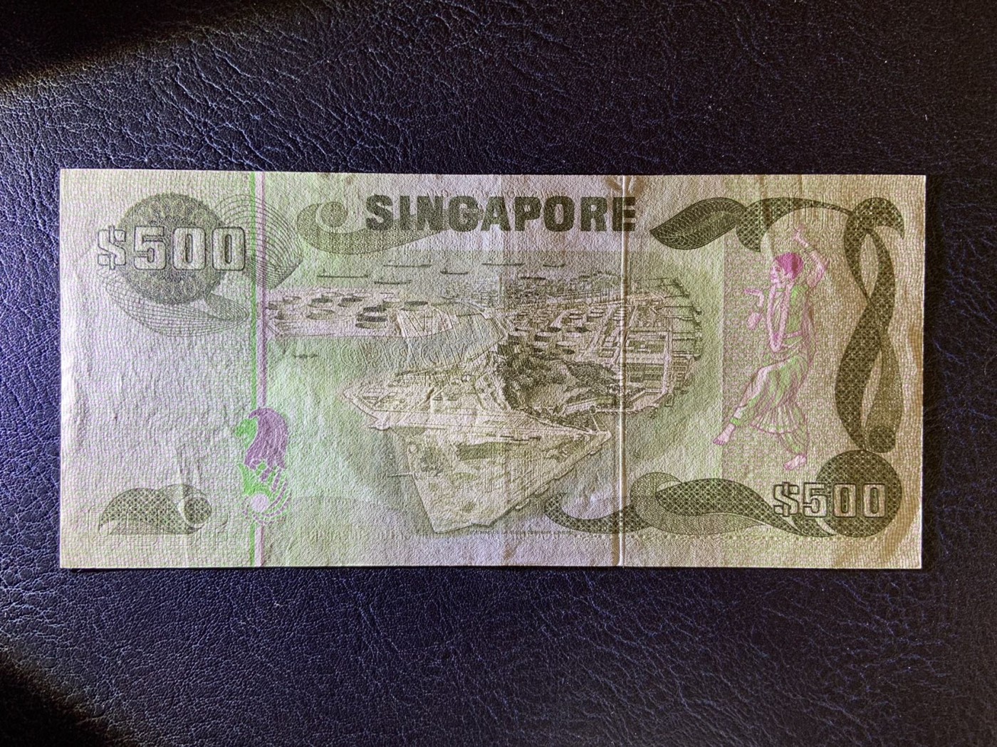 收藏联盟Quantum Auction 第285期拍卖  新加坡1977年500元 品相AU 原票 灯下无斑 黑枕黄鹂