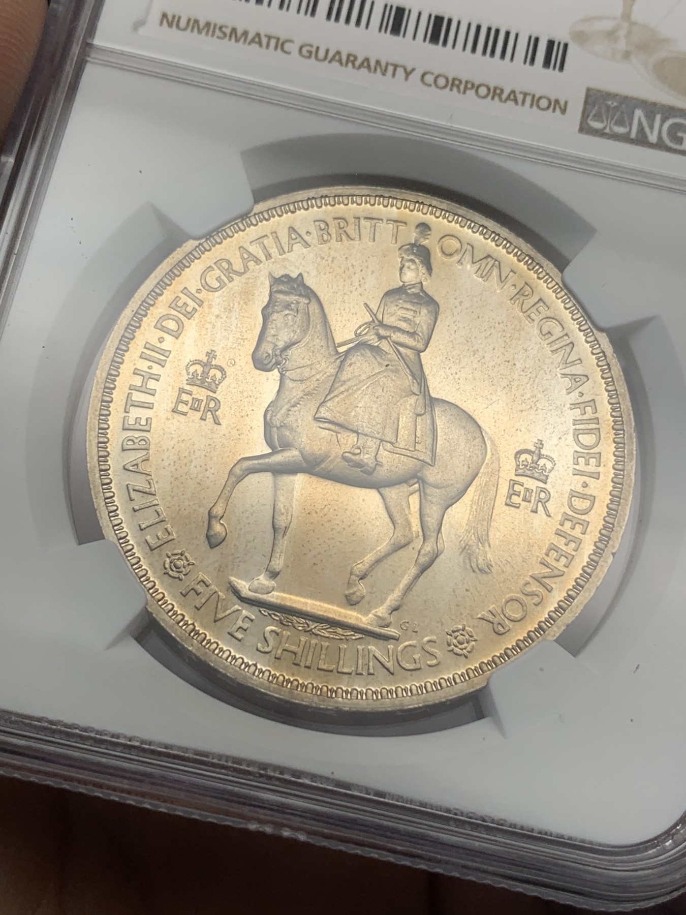 《竞宝斋》第193场-周日，周一 2场 (全场包邮) NGC-PF65，1953年英国伊丽莎白二世加冕精制克朗，高分