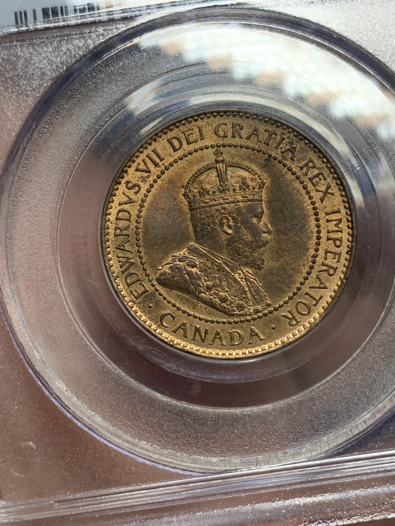 《竞宝斋》第193场-周日，周一 2场 (全场包邮) PCGS MS63RB 加拿大 1903年 爱七 1分铜币120年历史依然铜光满满
