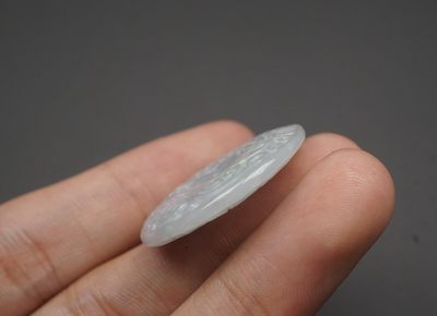 玉石翡翠玛瑙｜拍卖专场 翡翠 雕花平安扣挂件