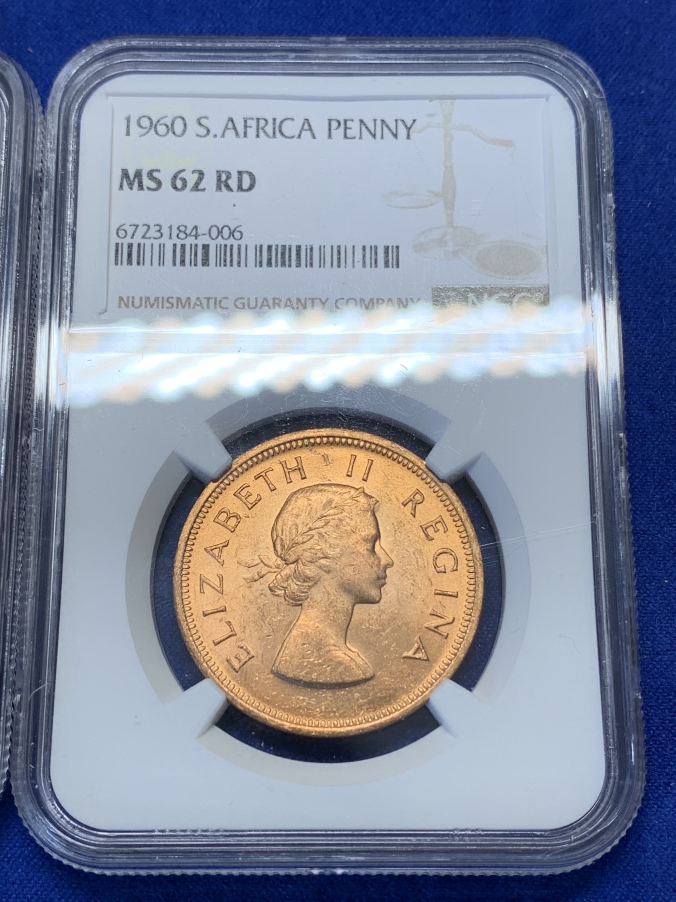 《竞宝斋》第193场-周日，周一 2场 (全场包邮) 3枚一组 NGC-MS62英属南非女王1便士铜币，光度好低评+NGC-MS65英属锡兰乔六1分铜币，高分不多见+NGC-MS63英属东非1先令，好品带分少见