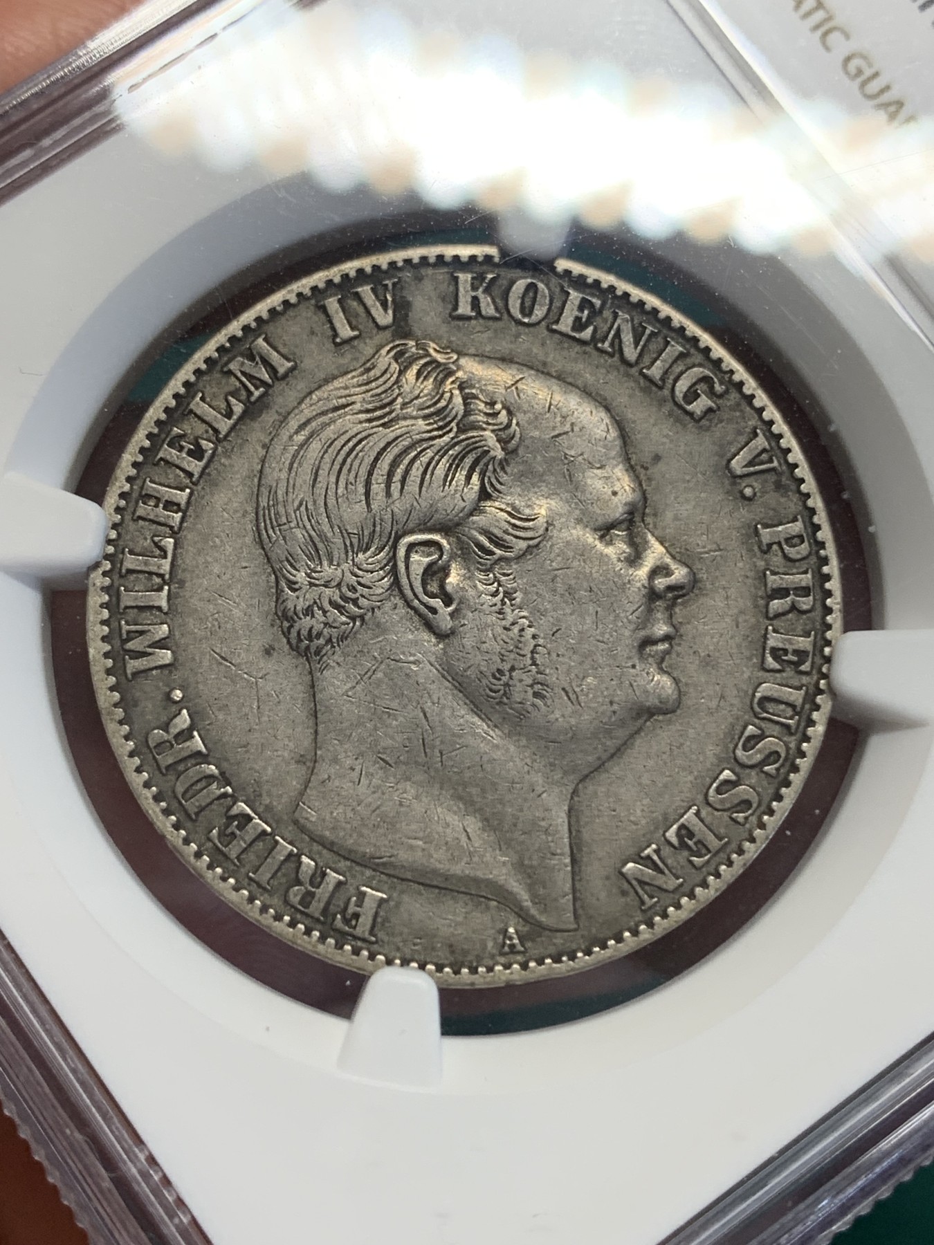 《竞宝斋》第193场-周日，周一 2场 (全场包邮) NGC-XF45 德国 1860年 A厂 普鲁士威廉四世洋葱头 离冠鹰 1泰勒 原味老包浆 味道一流