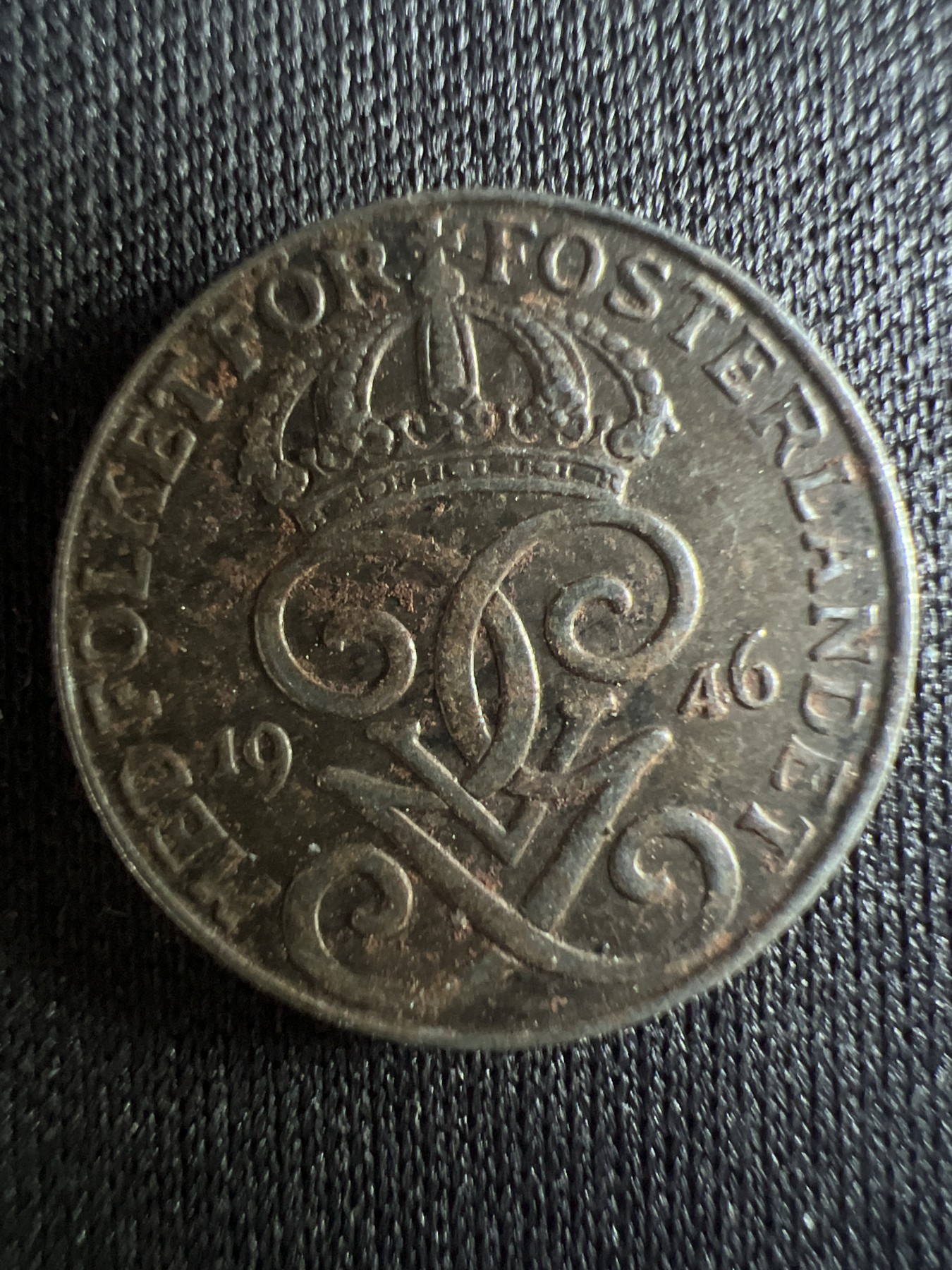 第396期 硬币币专场 （无押金，捡漏，全场20包邮，偏远地区除外，接收代拍业务） 瑞典 古斯塔夫五世 三皇冠 1欧尔 二战时期铁币