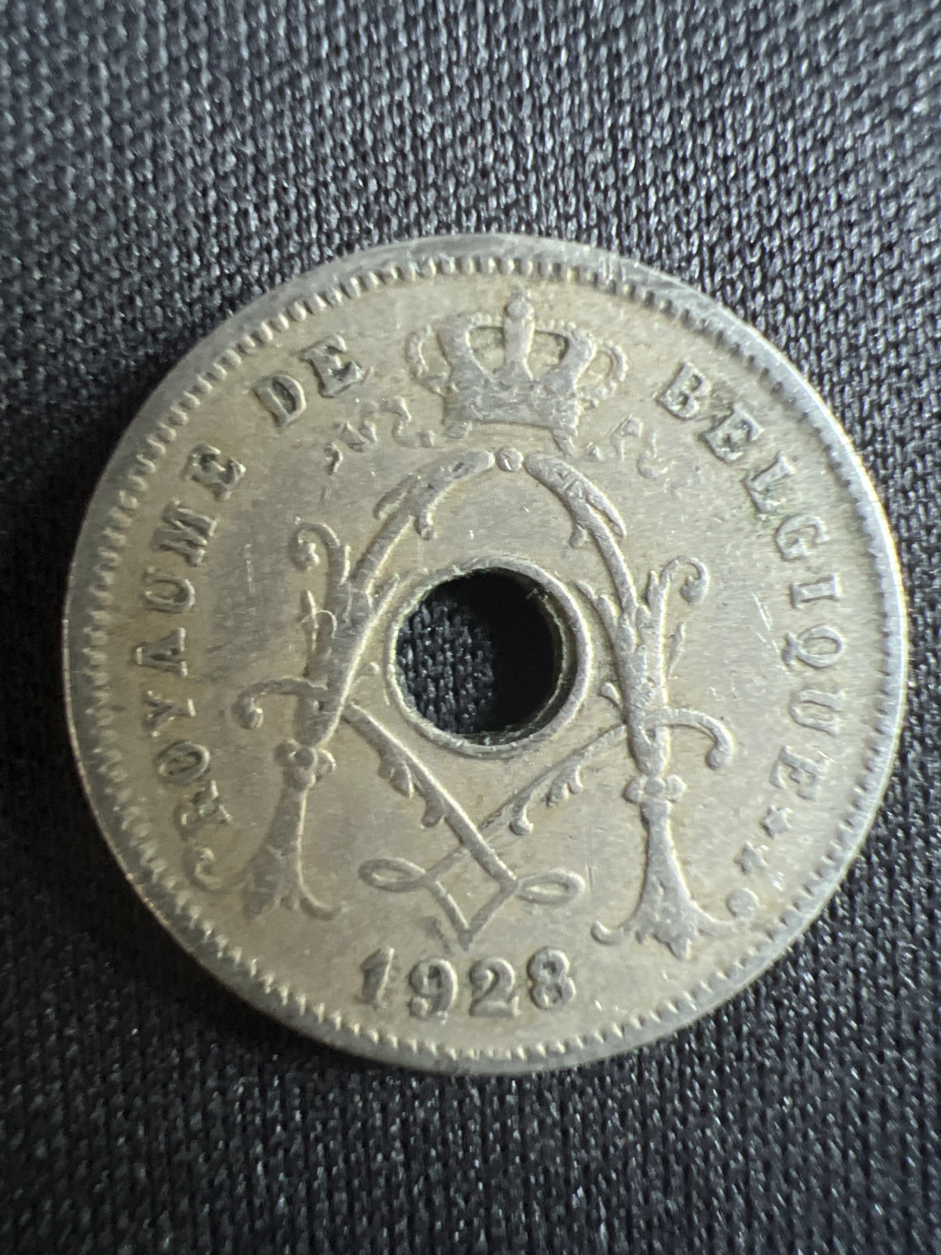 第396期 硬币币专场 （无押金，捡漏，全场20包邮，偏远地区除外，接收代拍业务） 比利时 早期 中孔铜镍币 5分