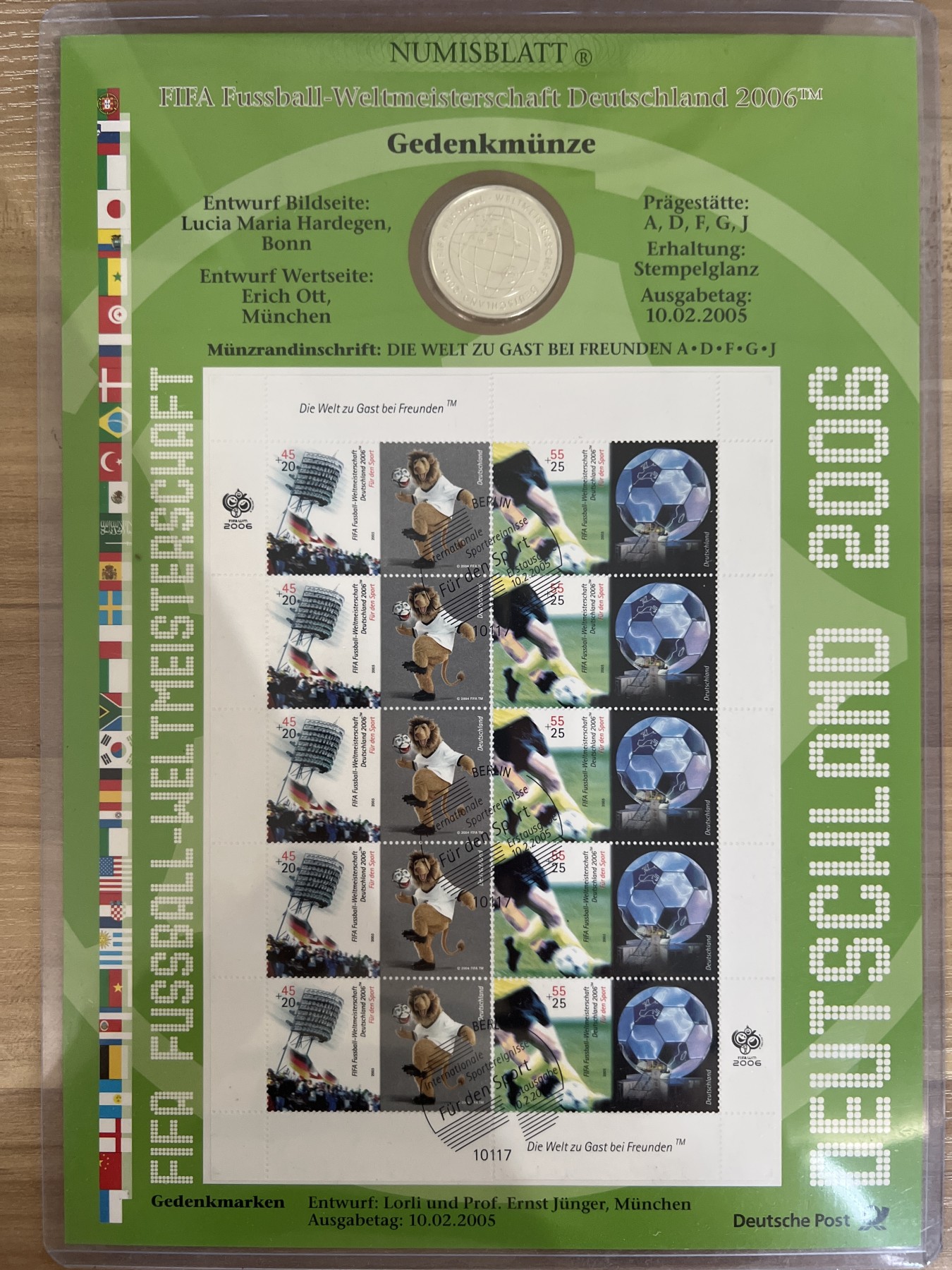 第4期 银币专场 （无押金，捡漏，全场20包邮，偏远地区除外，接收代拍业务） 2006年 德国 拜仁慕尼黑俱乐部 获得德甲冠军 10欧元 纪念银币 带大版票