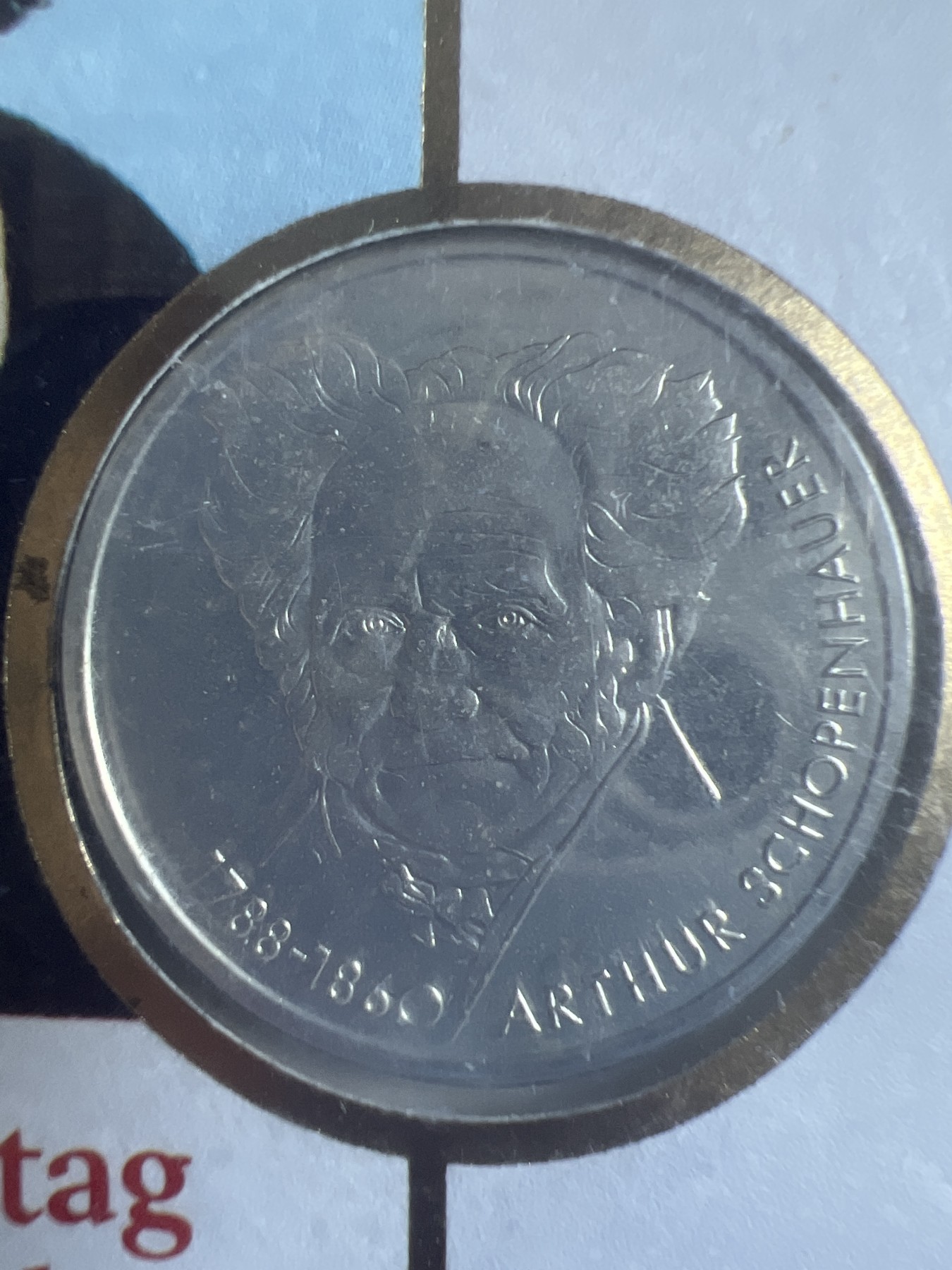 第4期 银币专场 （无押金，捡漏，全场20包邮，偏远地区除外，接收代拍业务） 1988年 德国 哲学家 叔本华 200年诞辰 10马克 纪念银币