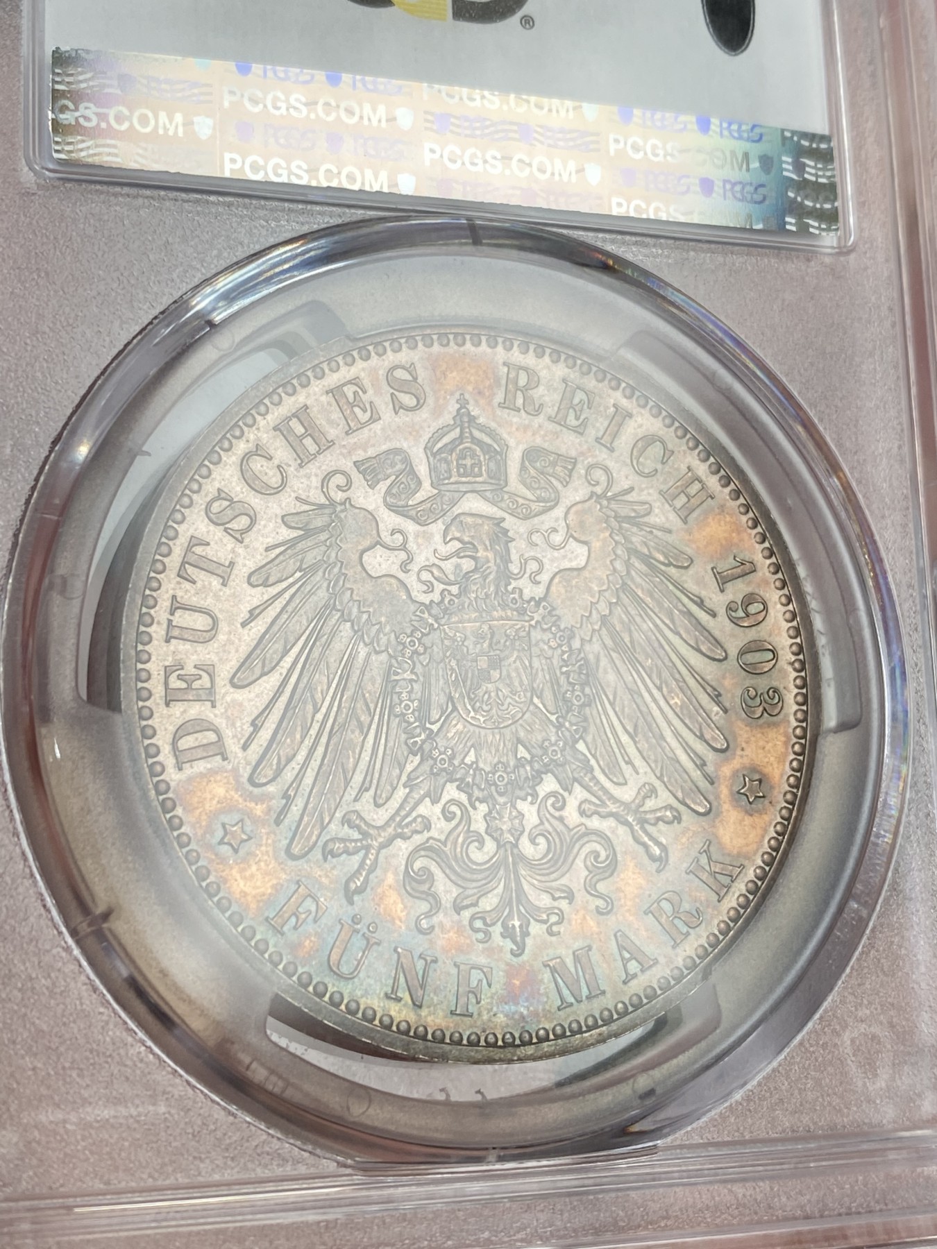 万国钱币拍卖第015期（奢华币章第二季） PCGS PR63 1903年德国萨克森乔治一世精致流通5马克 流通版精致发行量仅仅50枚 PCGS冠军分及封面 踏遍KUNKER|HA|SBP也找不到的精绝品质与品种