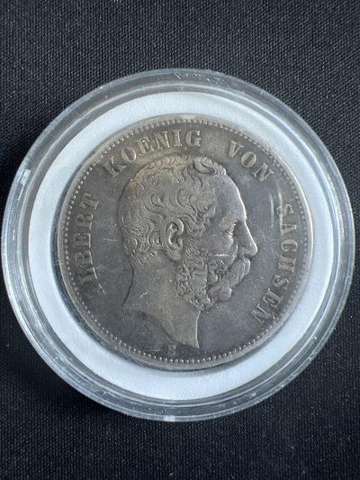 第4期 银币专场 （无押金，捡漏，全场20包邮，偏远地区除外，接收代拍业务） - 1875年 德国 萨克森 阿尔伯特 短翅鹰