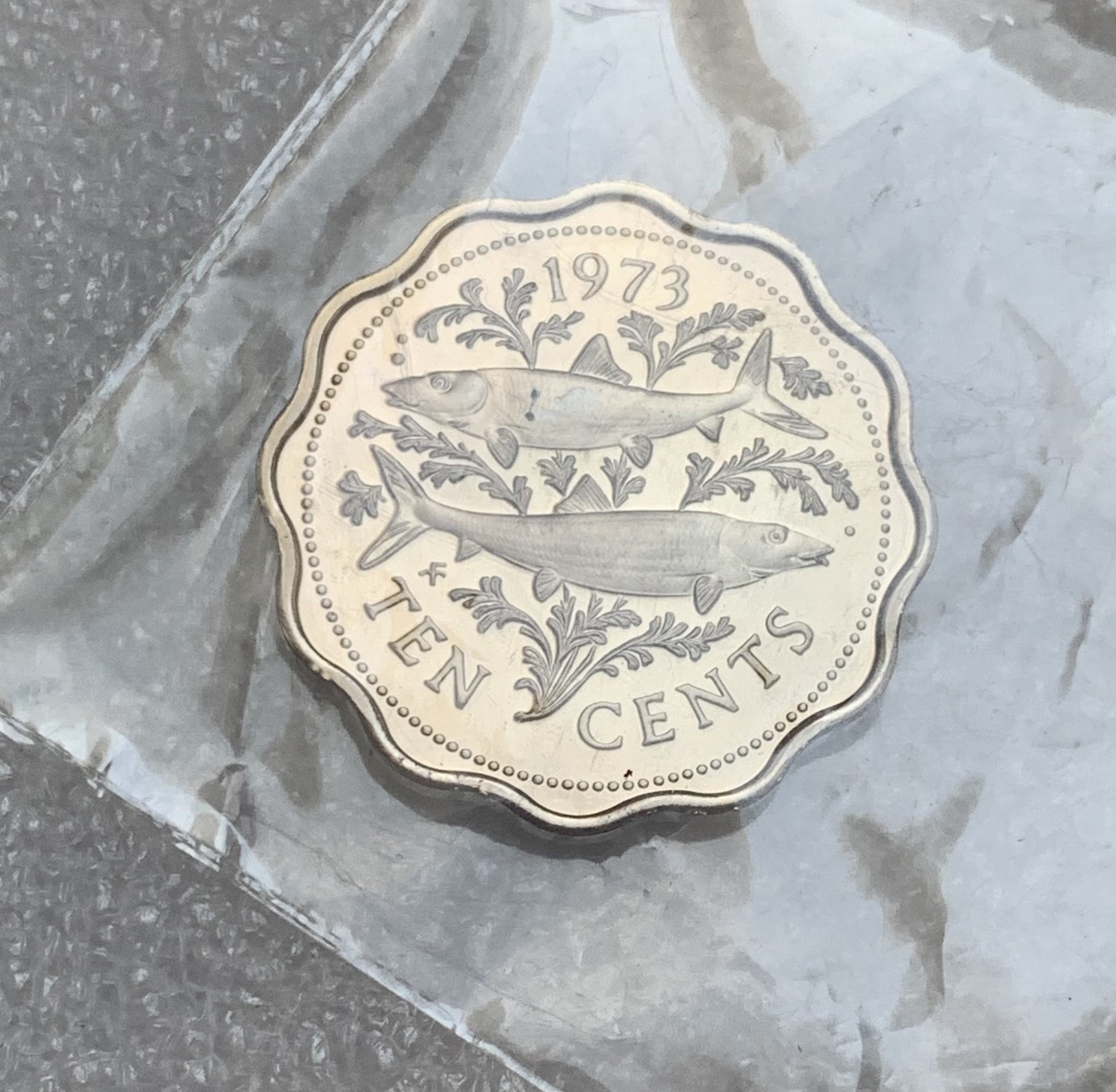 瓶子🏺第107期拍卖会 巴哈马1973年10分精制纪念币  原封