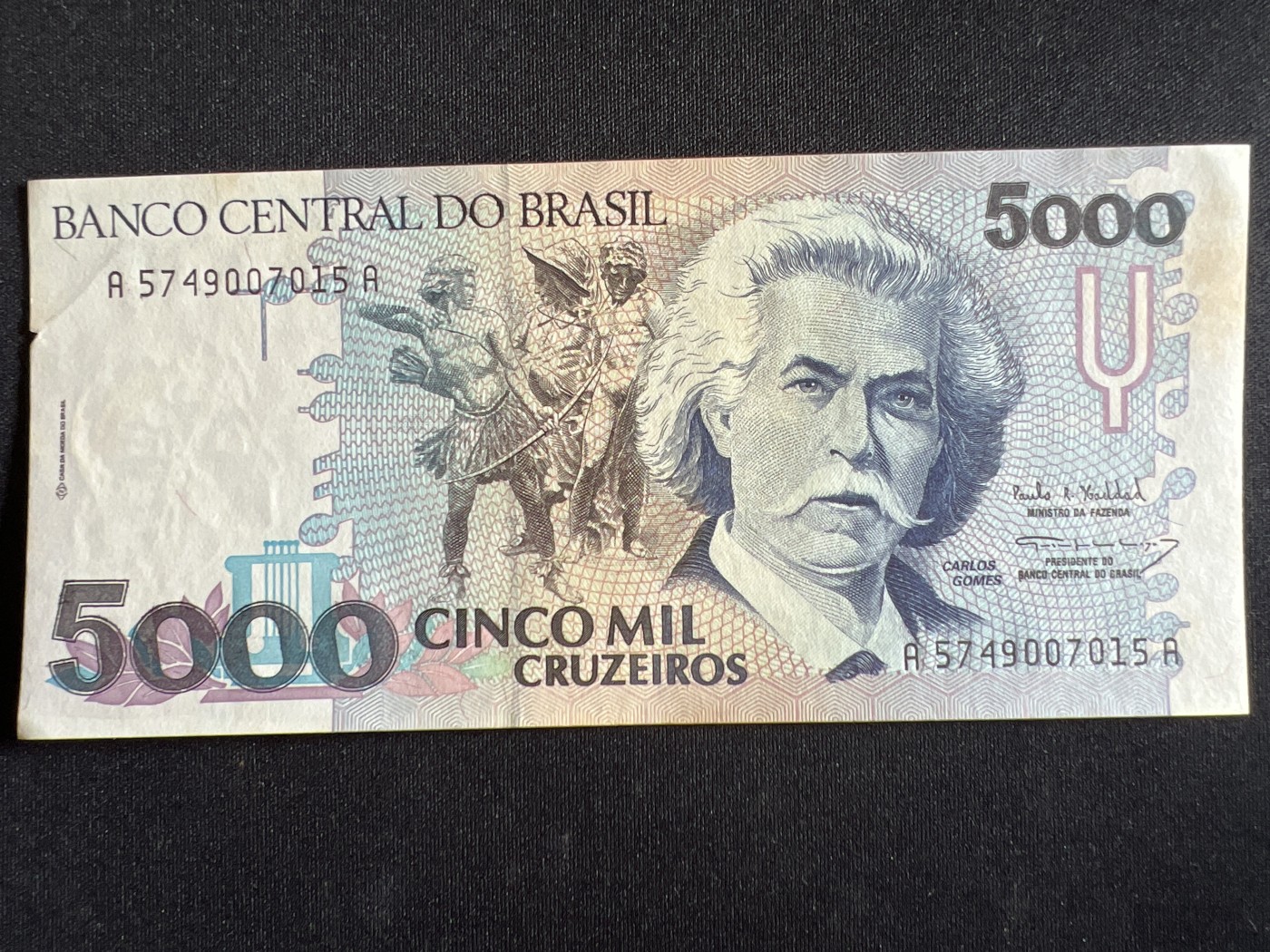 第398期 纸币币专场 （无押金，捡漏，全场20包邮，偏远地区除外，接收代拍业务） 巴西5000克鲁塞罗