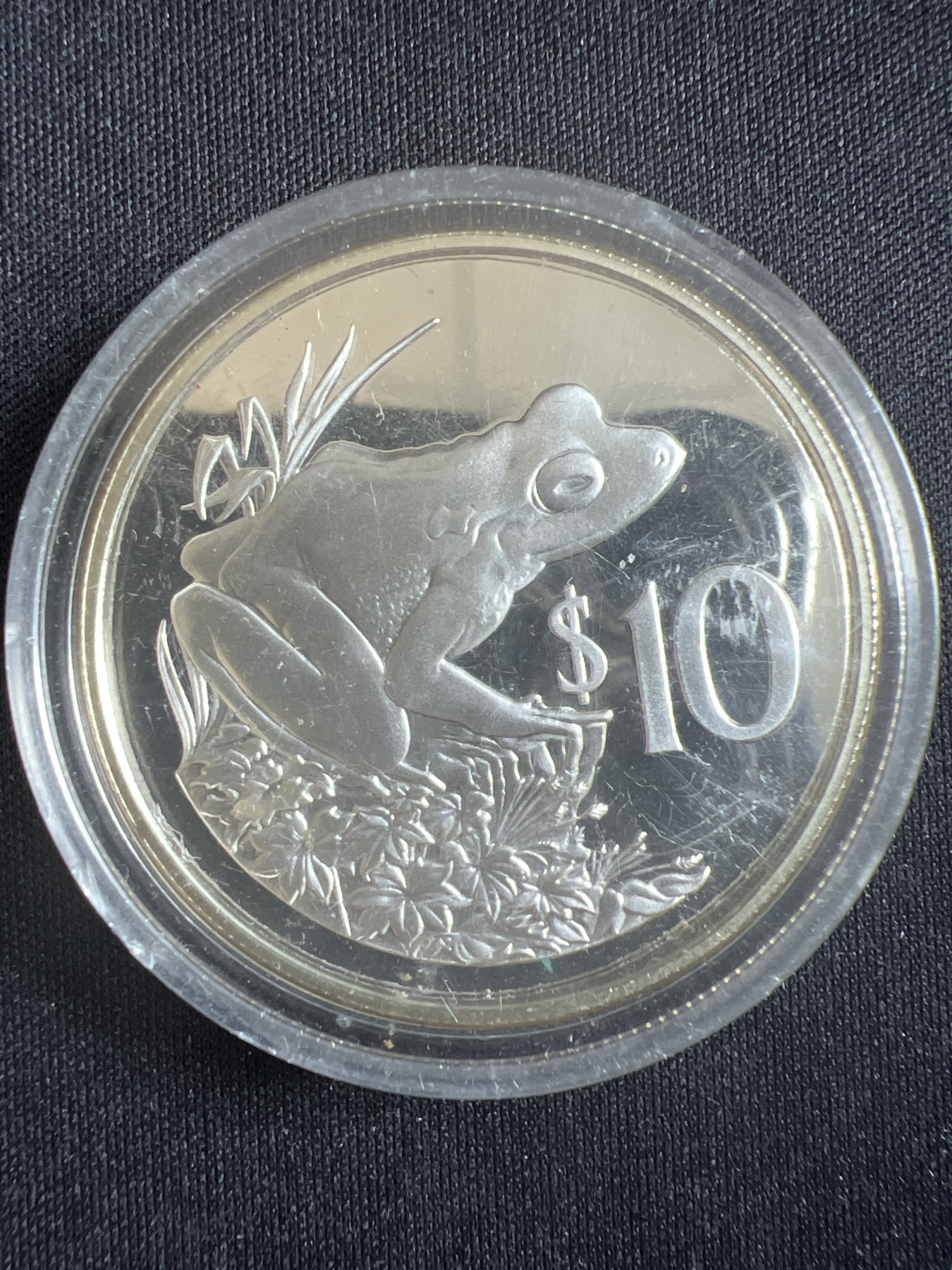 第4期 银币专场 （无押金，捡漏，全场20包邮，偏远地区除外，接收代拍业务） 1986年 斐济 波利尼西亚剑毒蛙 10元精致银币