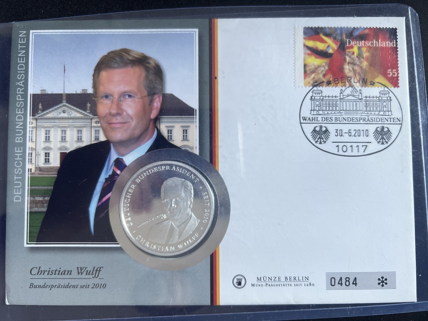 第430期 硬币专场 （无押金，捡漏，全场20包邮，偏远地区除外，接收代拍业务） .2010年 德国 德国总统 邮币封 纪念银币