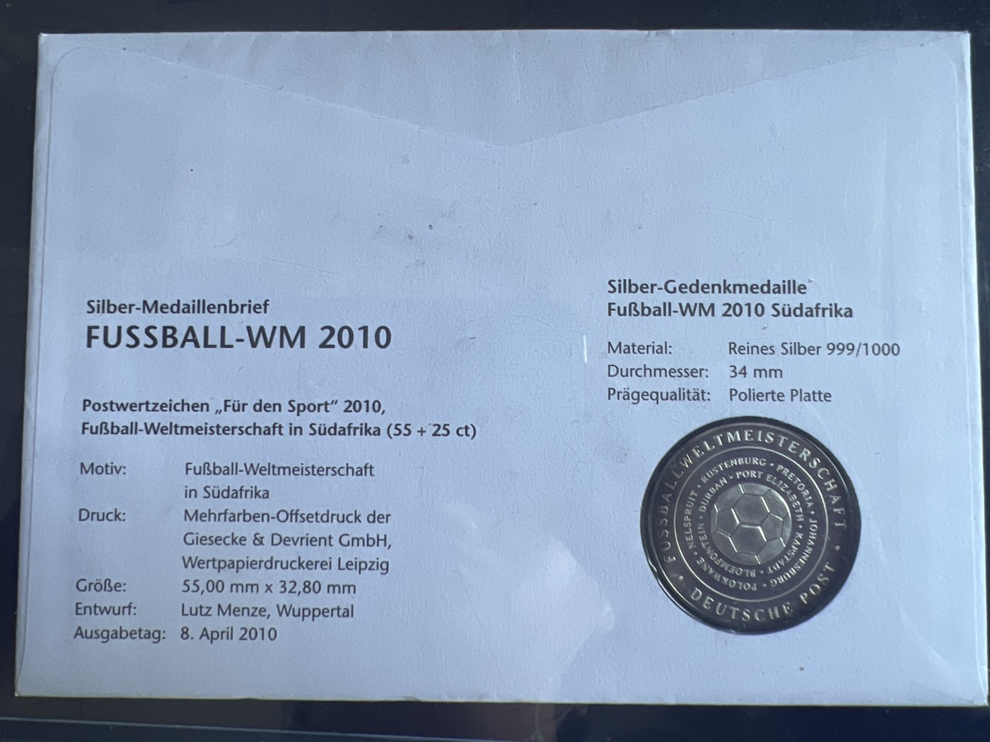 第430期 硬币专场 （无押金，捡漏，全场20包邮，偏远地区除外，接收代拍业务） 2010年 德国 冬季残奥会 足球纪念银币 邮币封