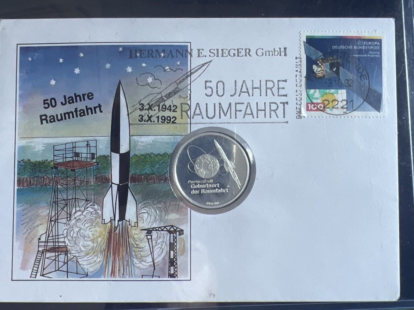 第4期 银币专场 （无押金，捡漏，全场20包邮，偏远地区除外，接收代拍业务） 1992年 50劳姆法尔特 50年纪念币