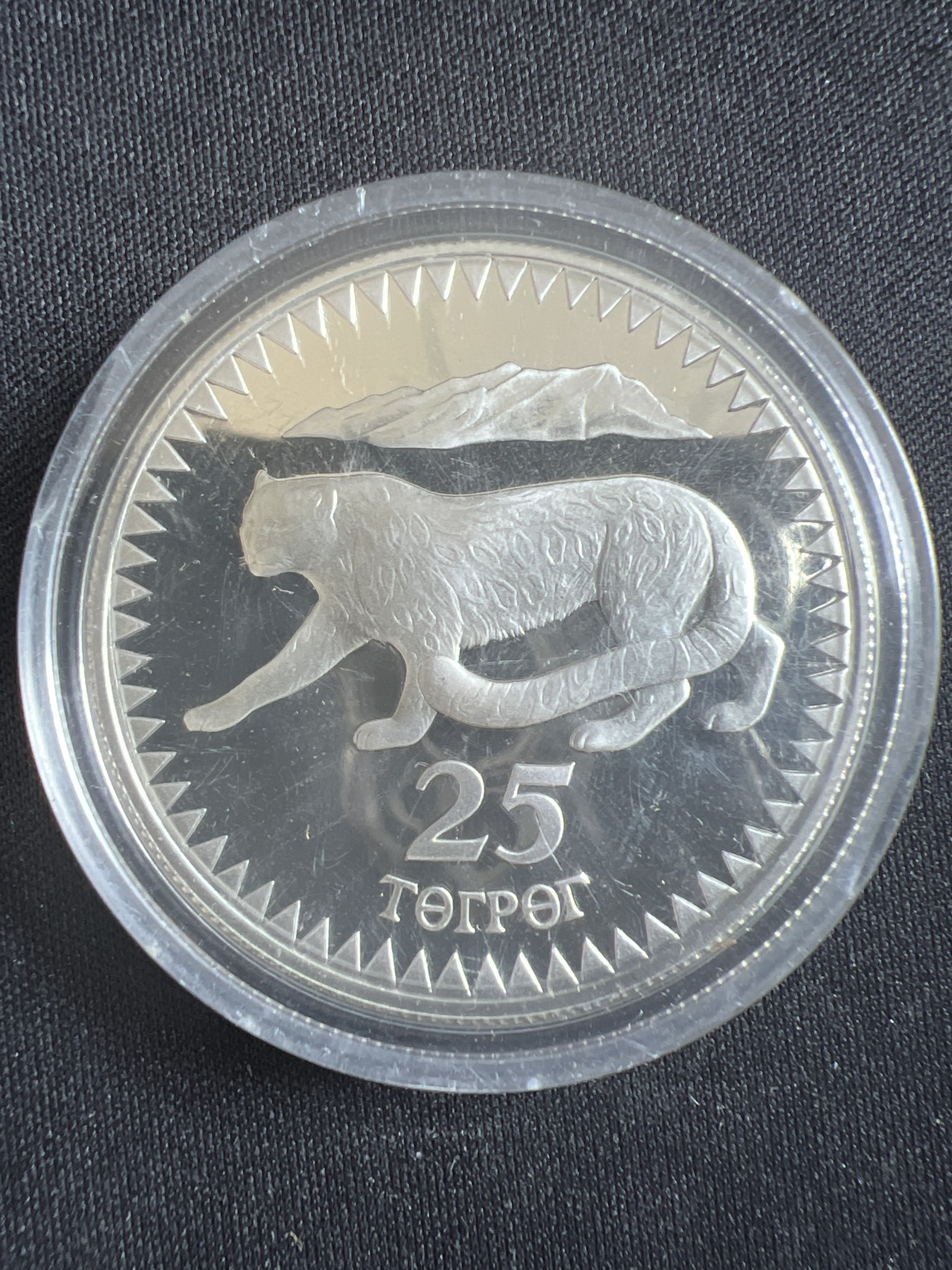 第4期 银币专场 （无押金，捡漏，全场20包邮，偏远地区除外，接收代拍业务） 外蒙古 1987年 25元 精致银币 中亚雪豹