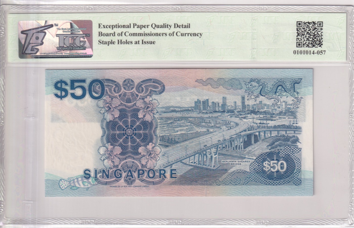 乐淘淘纸币精选 第17期  【B/10 551963】新加坡1987年纸币 50元 船版 号码无47 TQG66EPQ