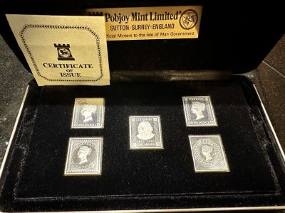 CSIS-GREAT评级精品钱币拍卖第二百一十期 - 英国普乔伊造币厂黑便士历史珍邮精制纪念银邮票5枚套 