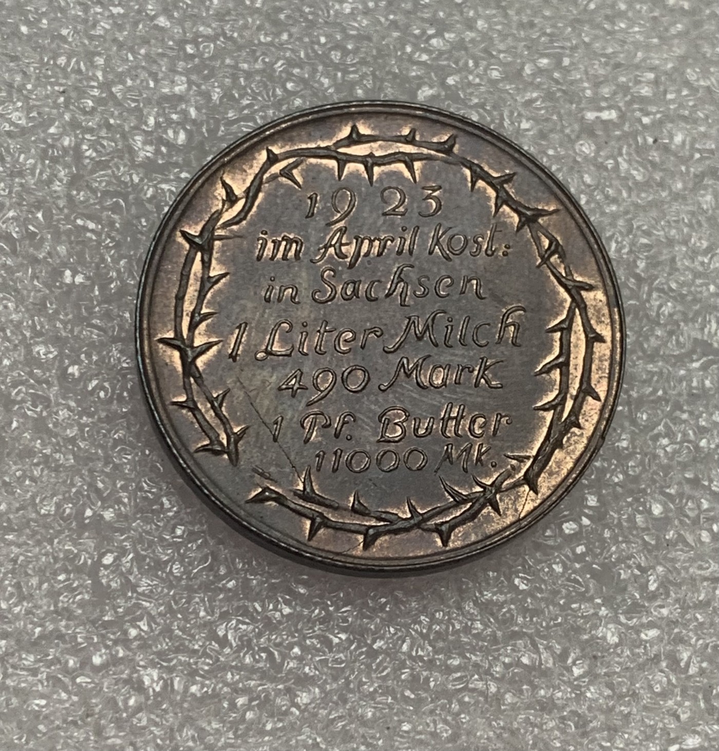 瓶子🏺第107期拍卖会  德国1923年苦难生活铜章