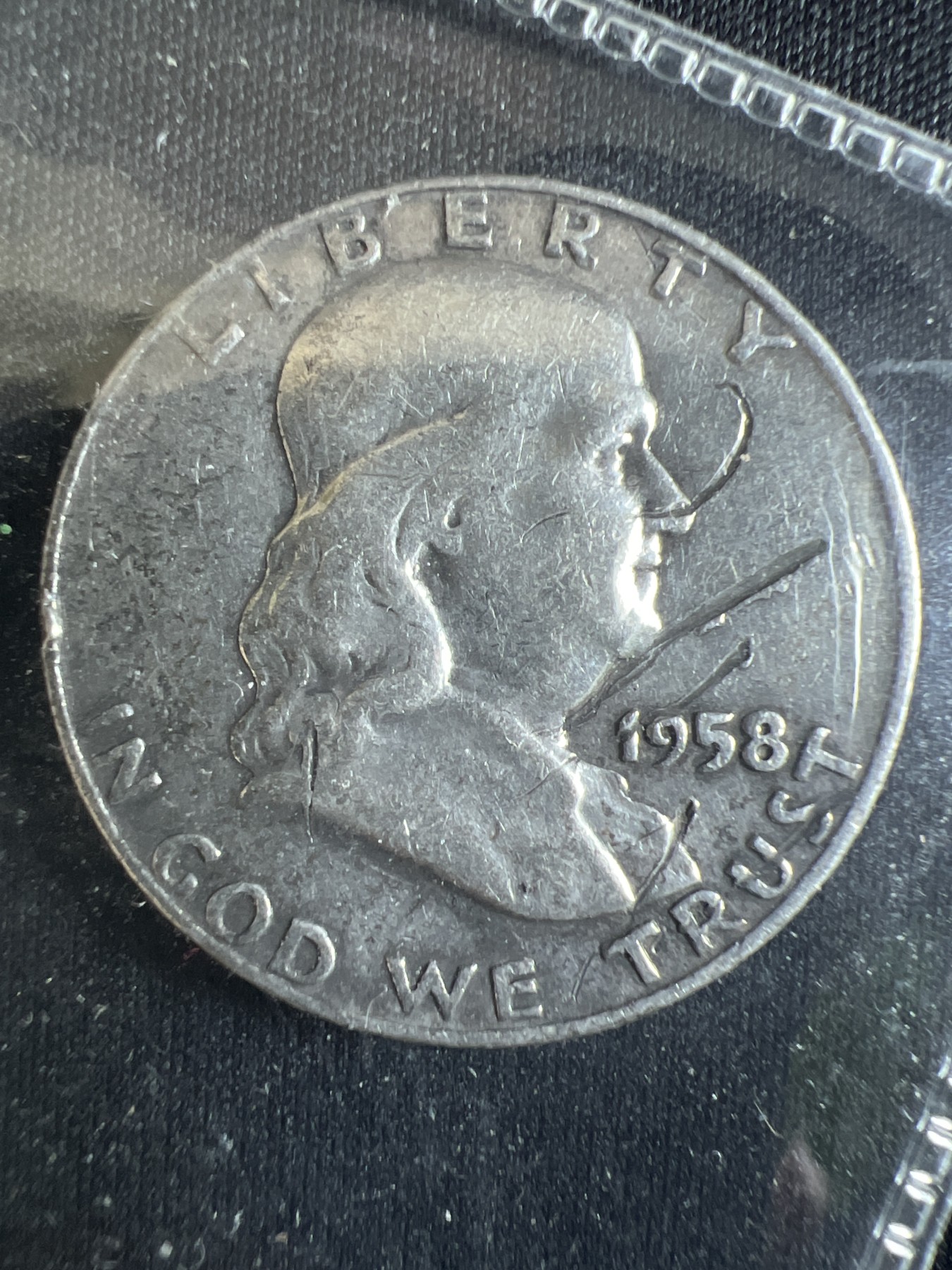 第4期 银币专场 （无押金，捡漏，全场20包邮，偏远地区除外，接收代拍业务） 1958年 美国 富兰克林 半圆银币