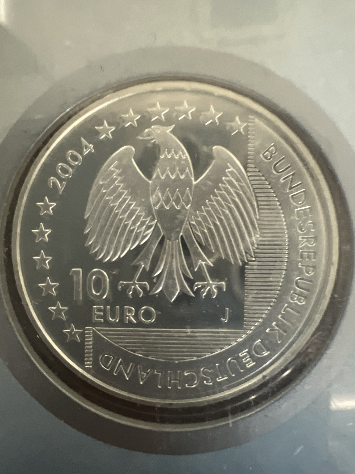 第4期 银币专场 （无押金，捡漏，全场20包邮，偏远地区除外，接收代拍业务） 2004年 德国 北海浅滩国家保护环境 10欧元 带大版票